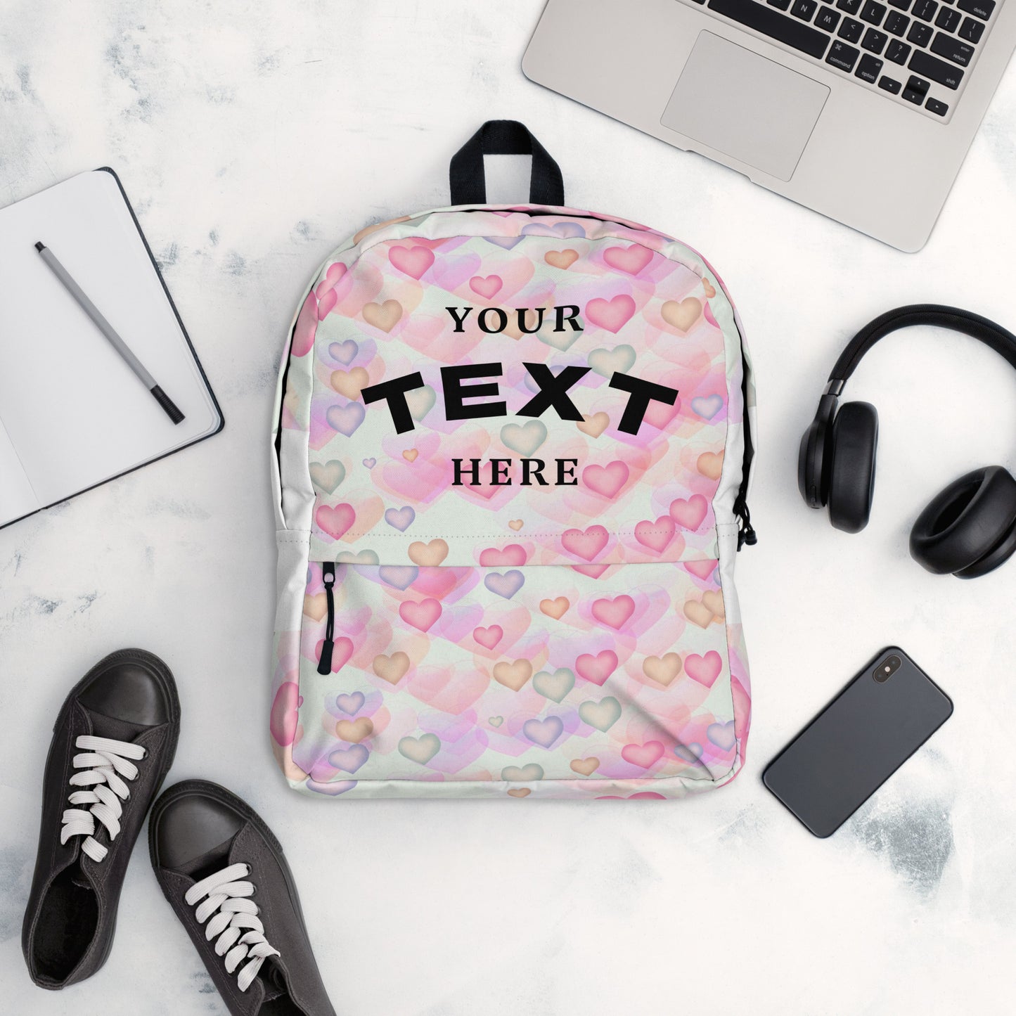 Watercolor Hearts Backpack Default Title