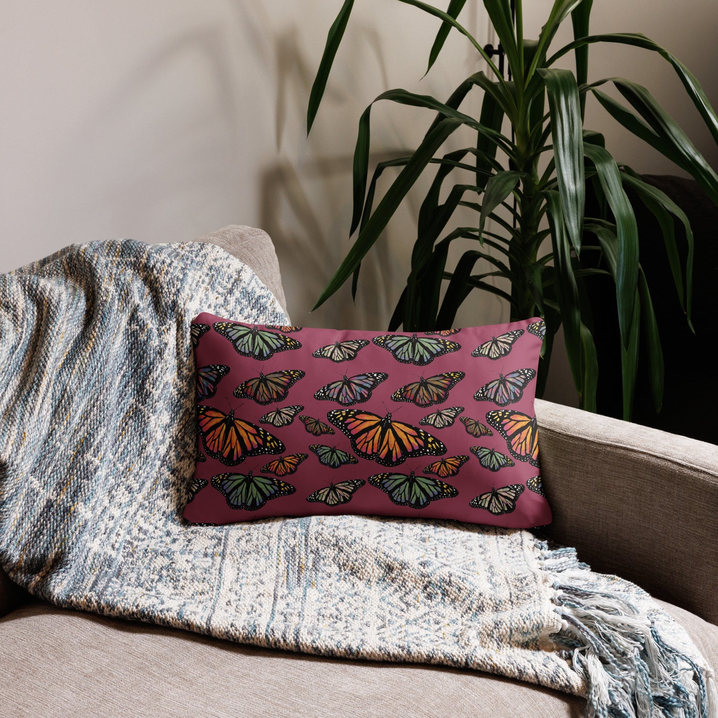 Colorful Butterfly Basic Pillow
