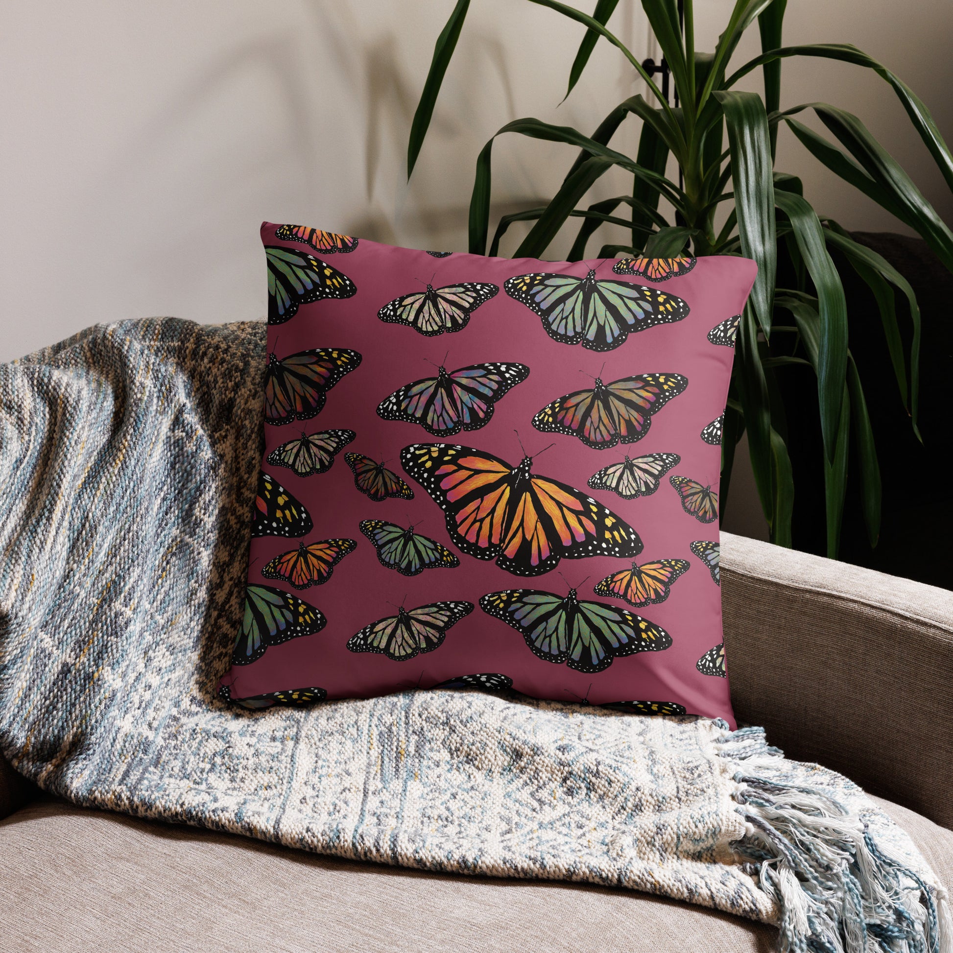 Colorful Butterfly Basic Pillow