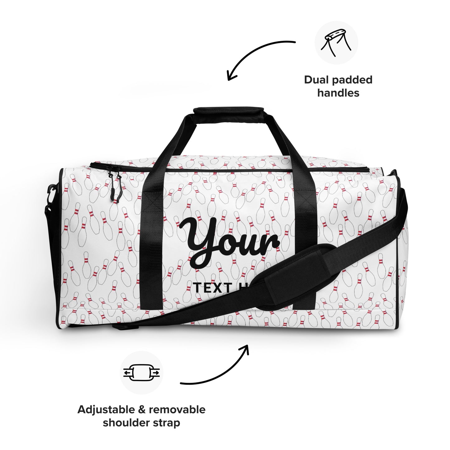 Personalized Bowing Pin Duffle Bag