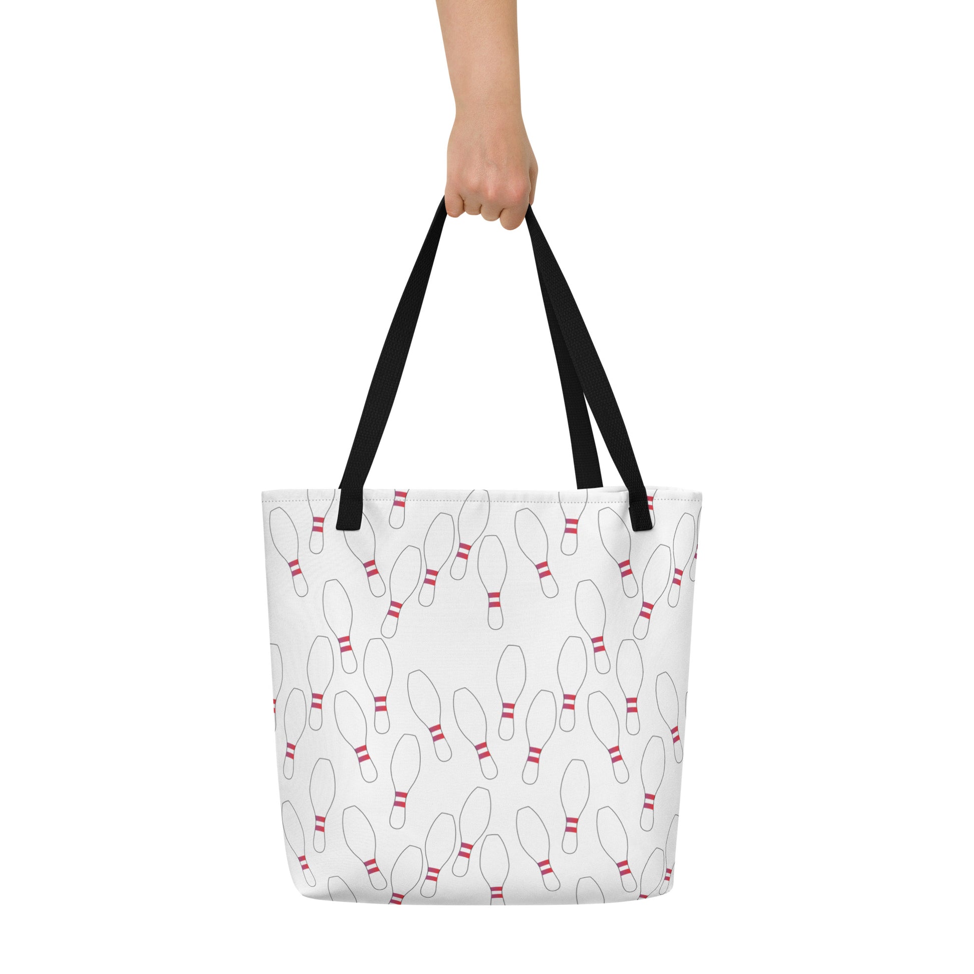 Bowling Pin All-Over Print Large Tote Bag