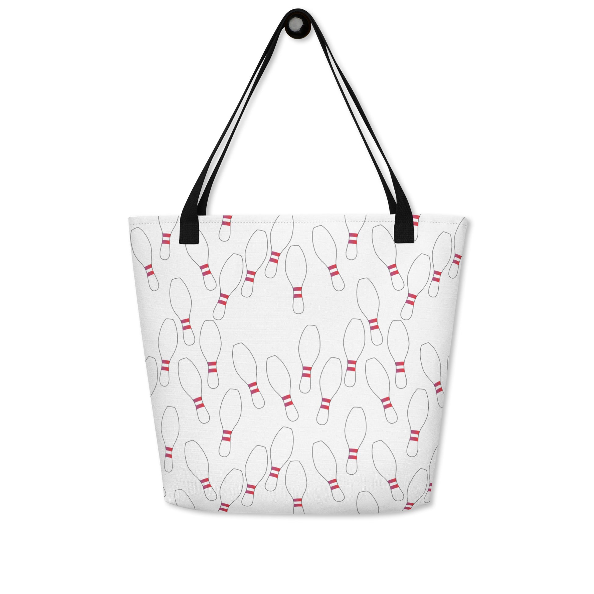 Bowling Pin All-Over Print Large Tote Bag