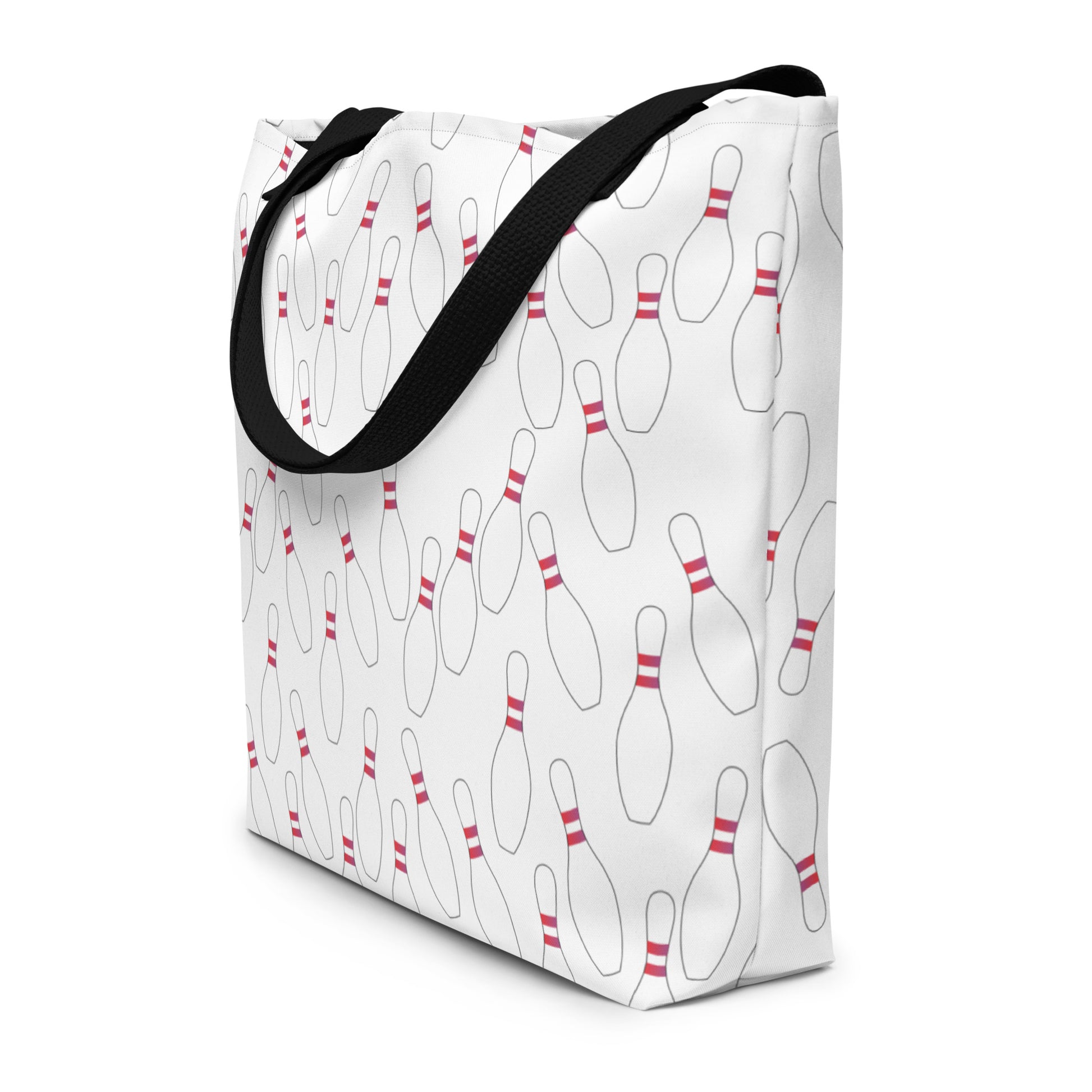 Bowling Pin All-Over Print Large Tote Bag