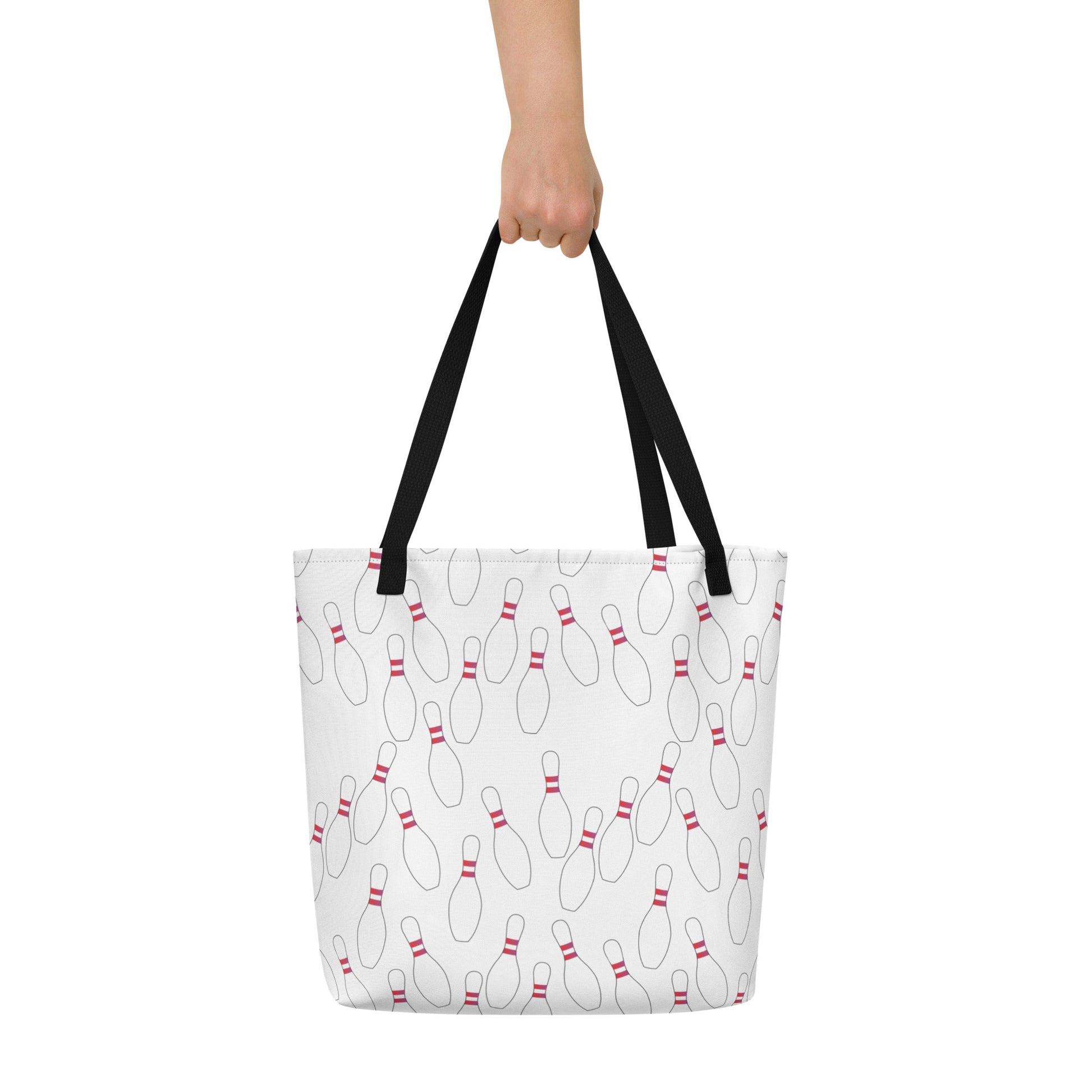 Bowling Pin All-Over Print Large Tote Bag