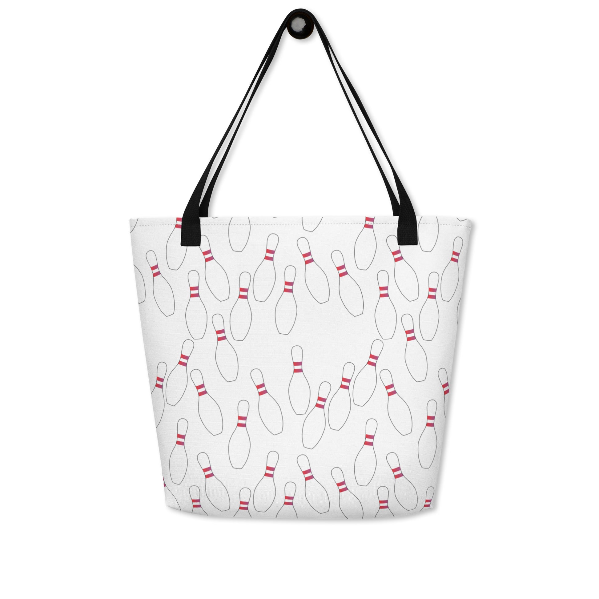 Bowling Pin All-Over Print Large Tote Bag