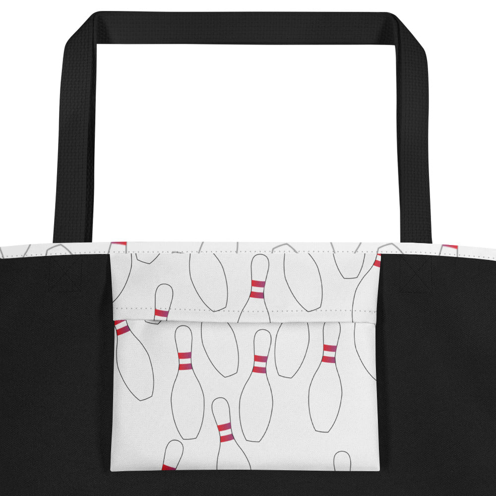 Bowling Pin All-Over Print Large Tote Bag
