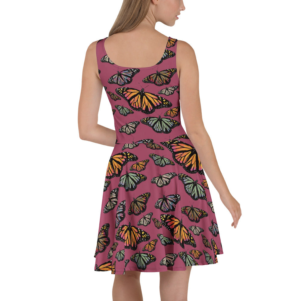 Colorful Butterfly Skater Dress