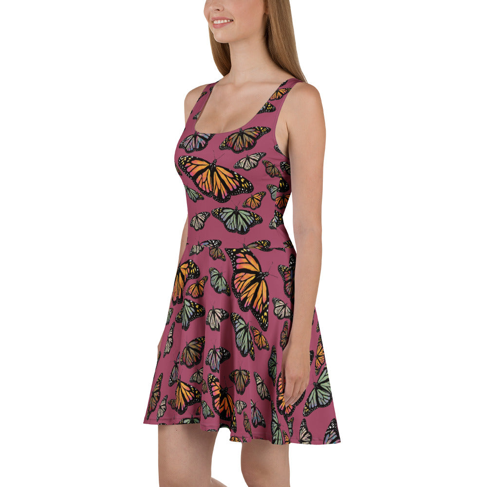 Colorful Butterfly Skater Dress