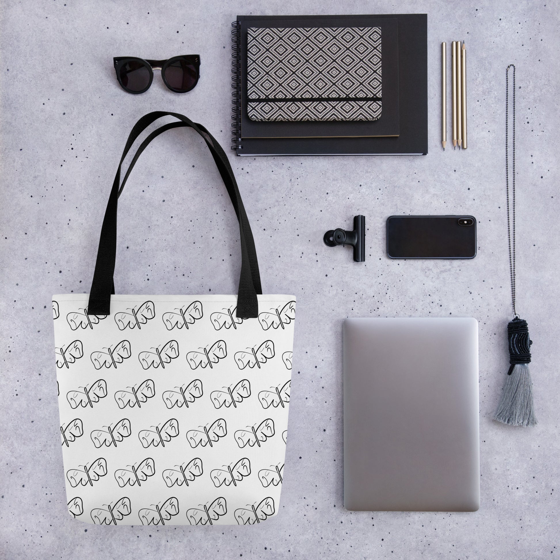 Black and White Butterfly Tote bag