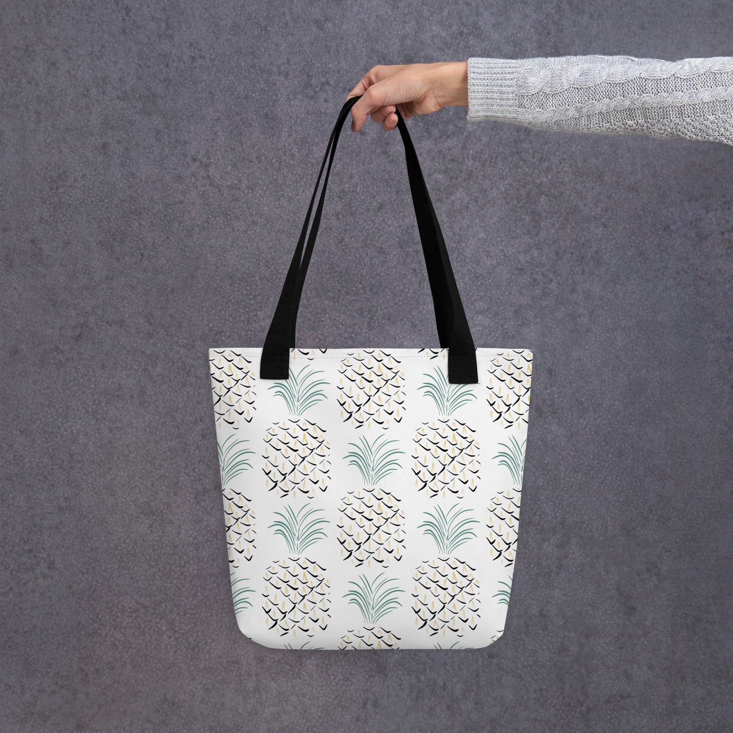 Pineapple Abstract Art Tote bag Black