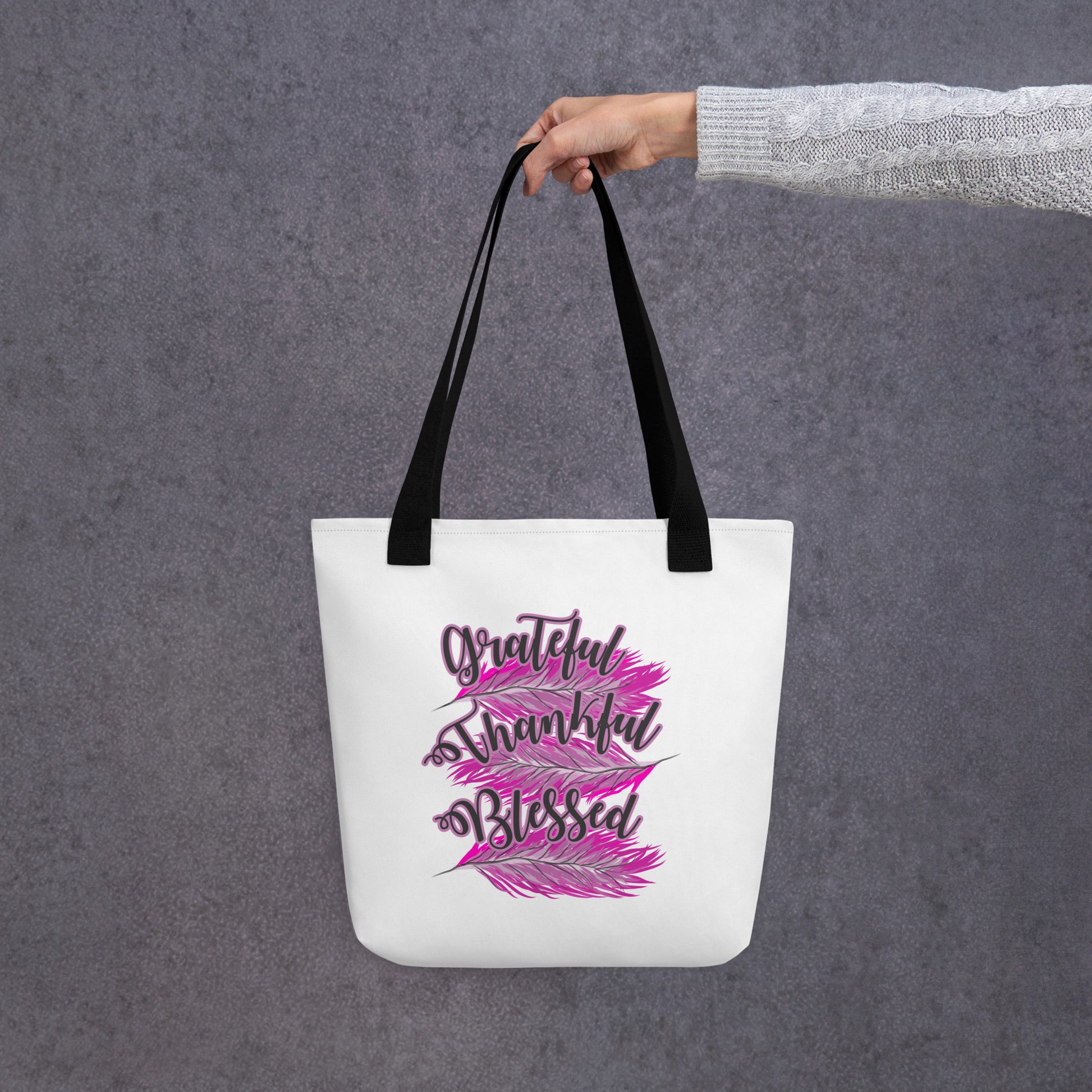 Thankful Grateful Blessed Pink Tote bag Default Title