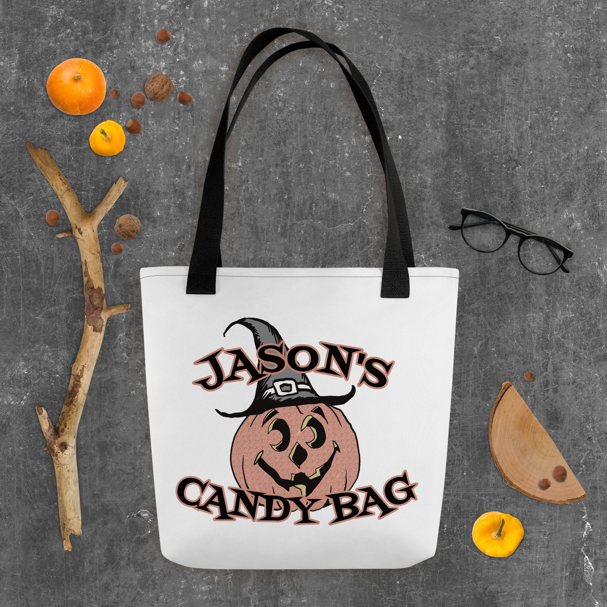 Pumpkin Hat Tote bag Black