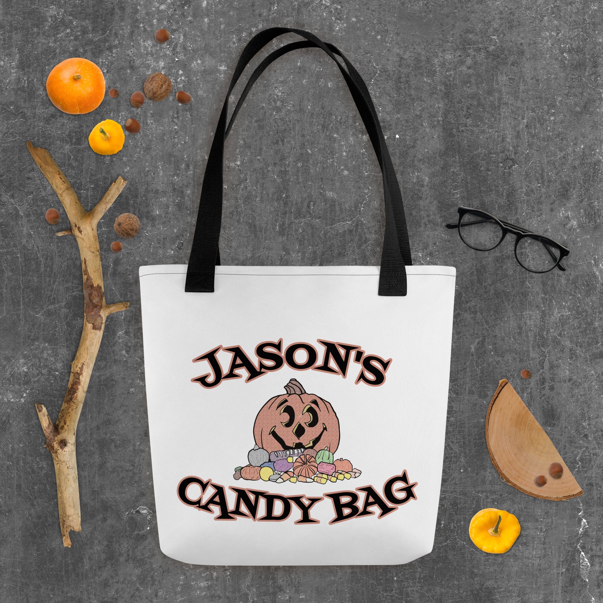 Candy Pumpkin Tote bag Black
