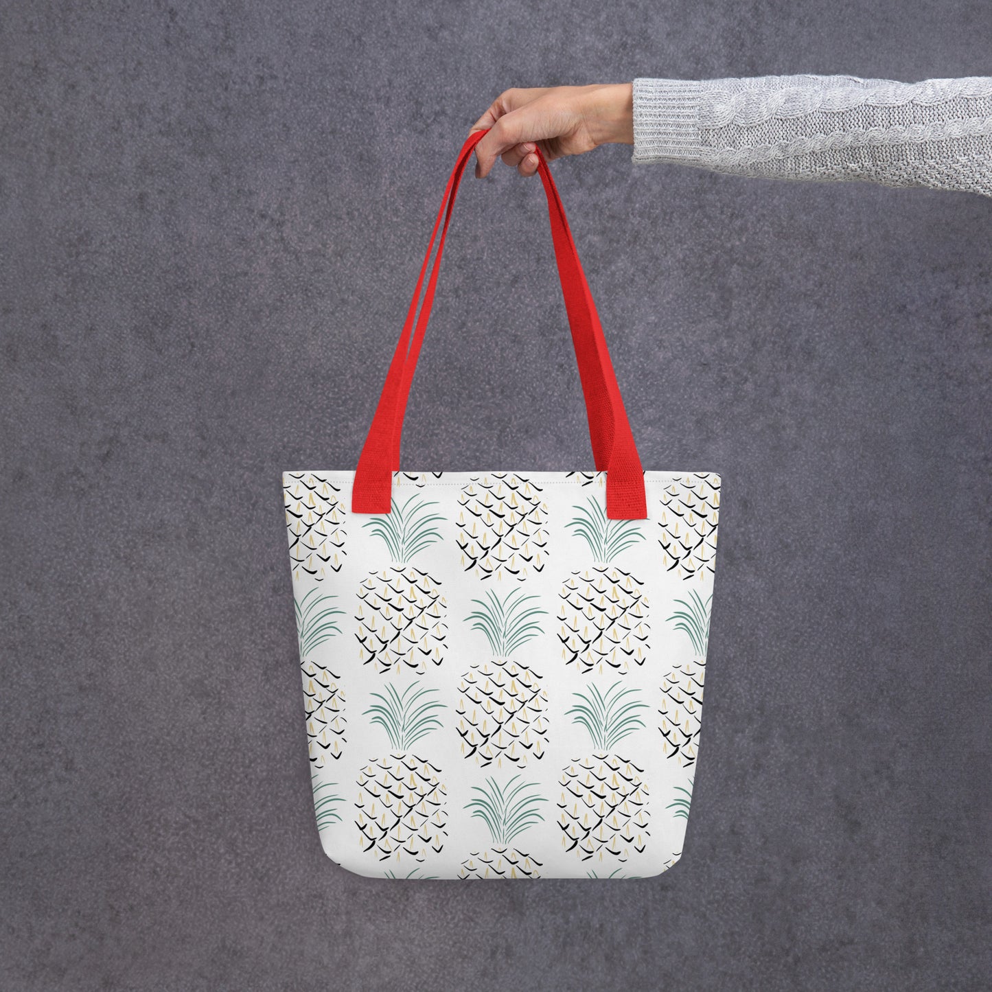 Pineapple Abstract Art Tote bag Red