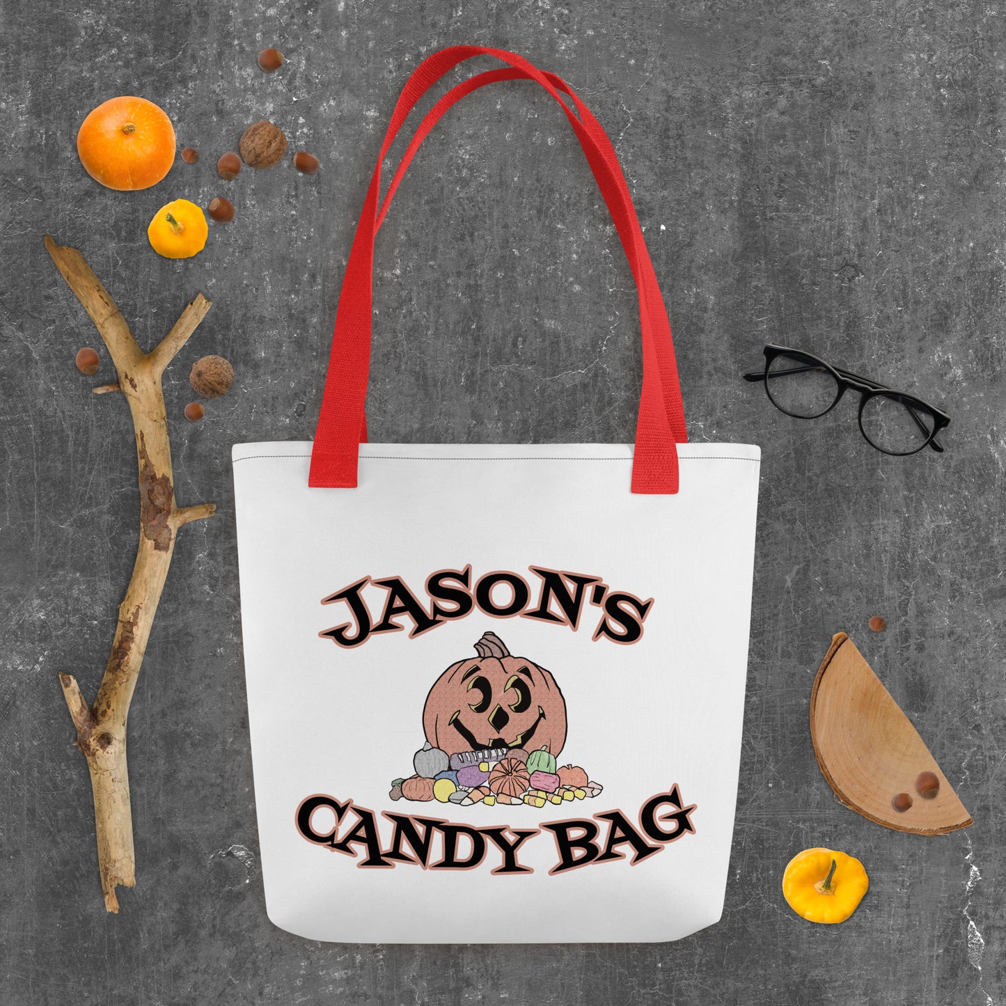 Candy Pumpkin Tote bag Red