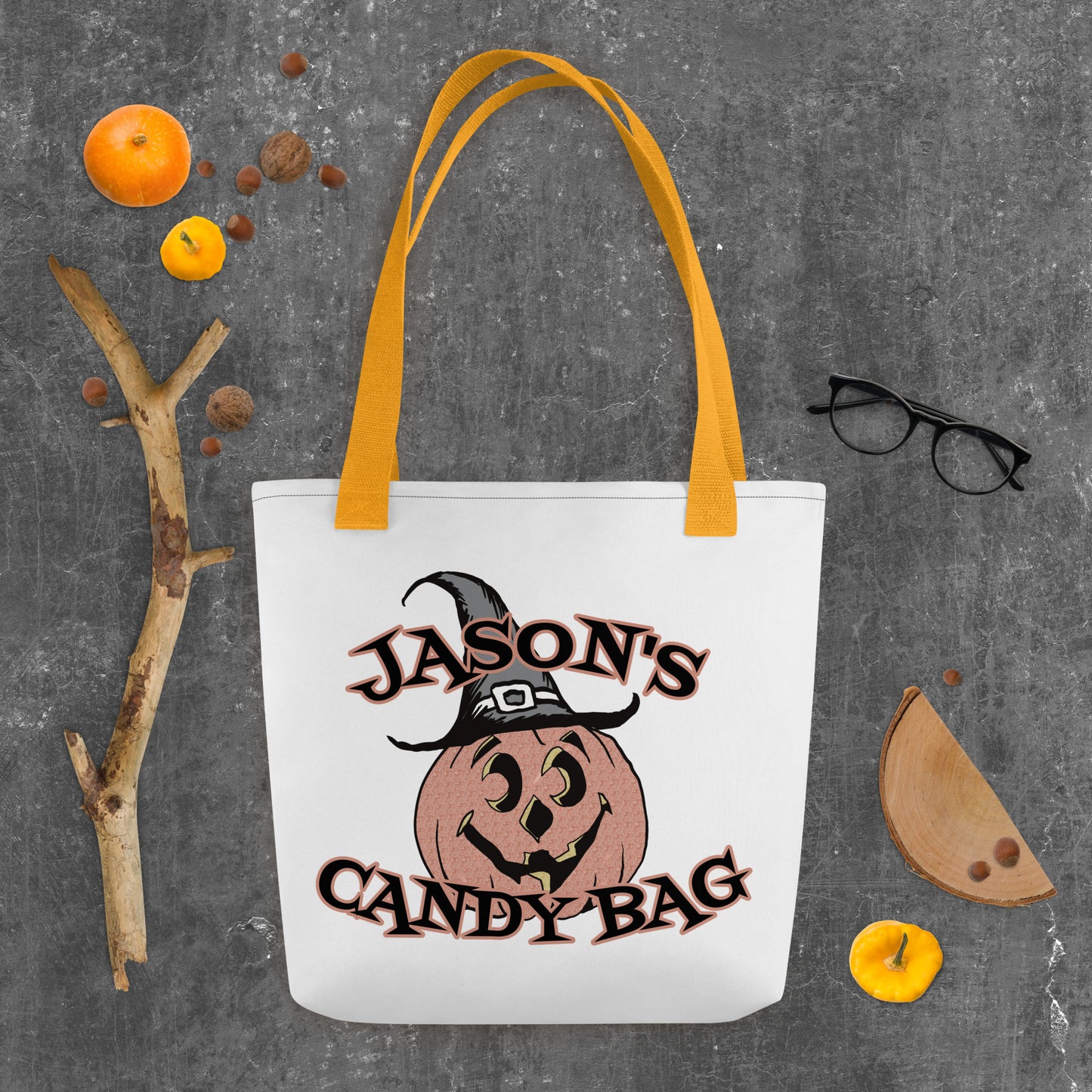 Pumpkin Hat Tote bag Yellow