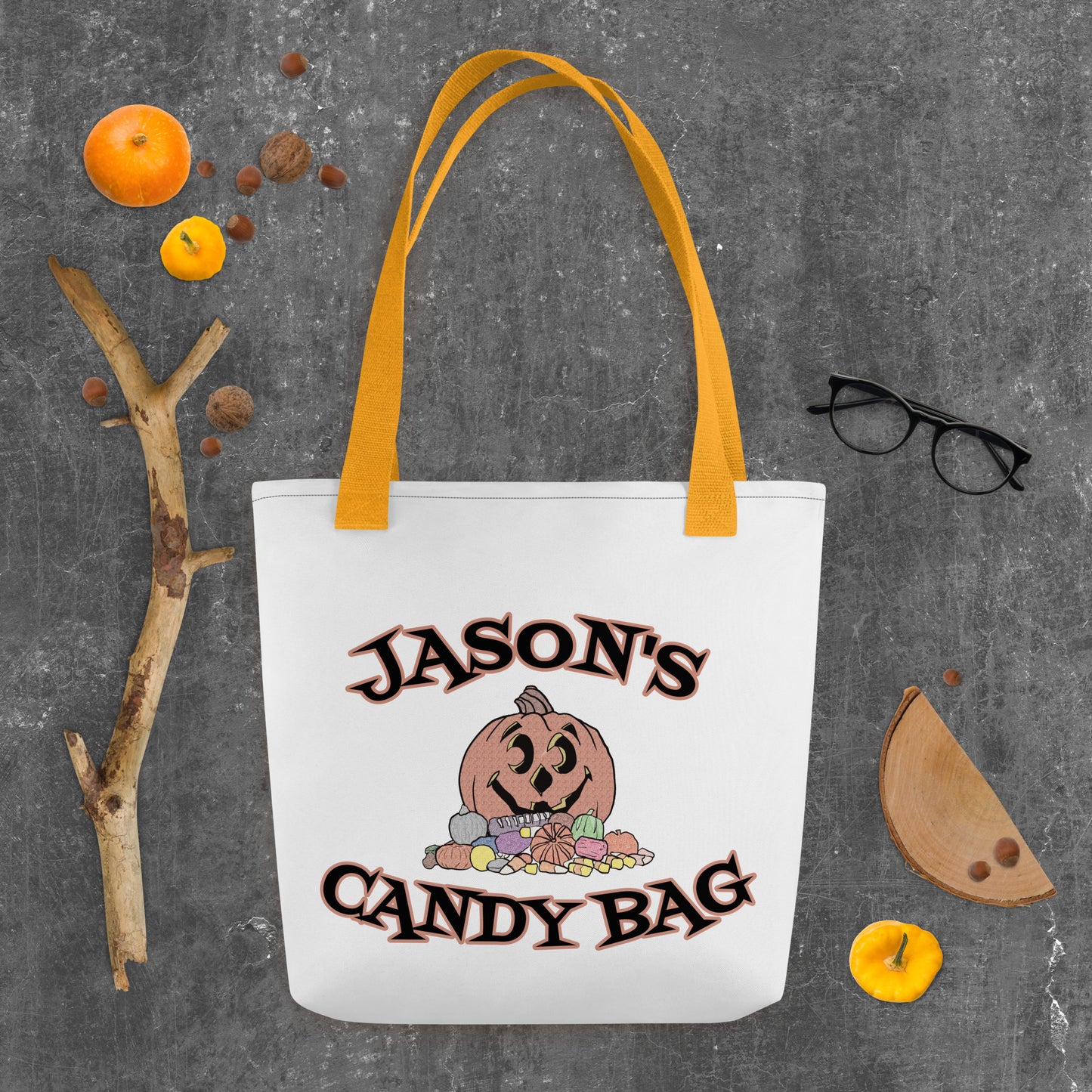 Candy Pumpkin Tote bag Yellow