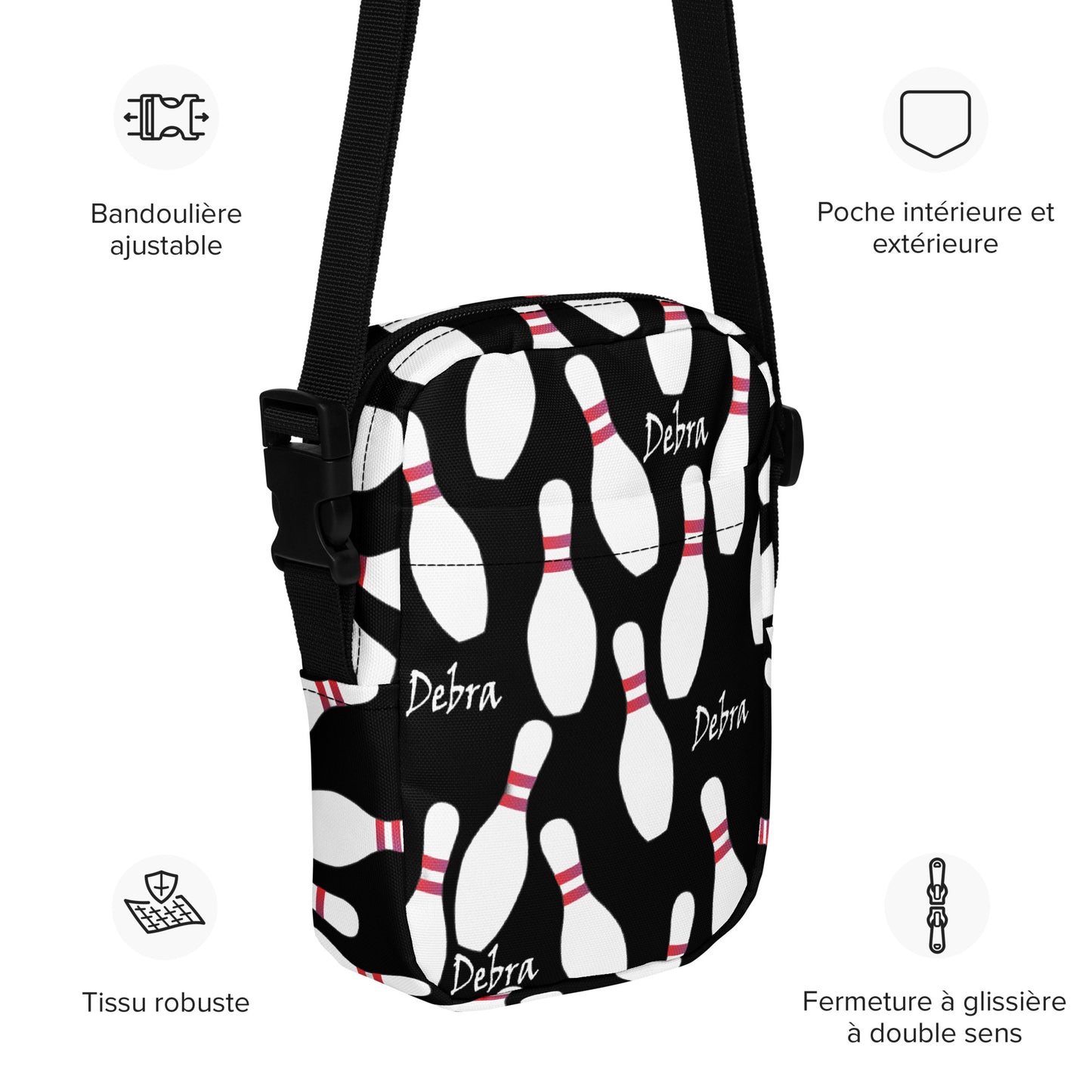 Bowling Pin Utility Crossbody Personalized Bag