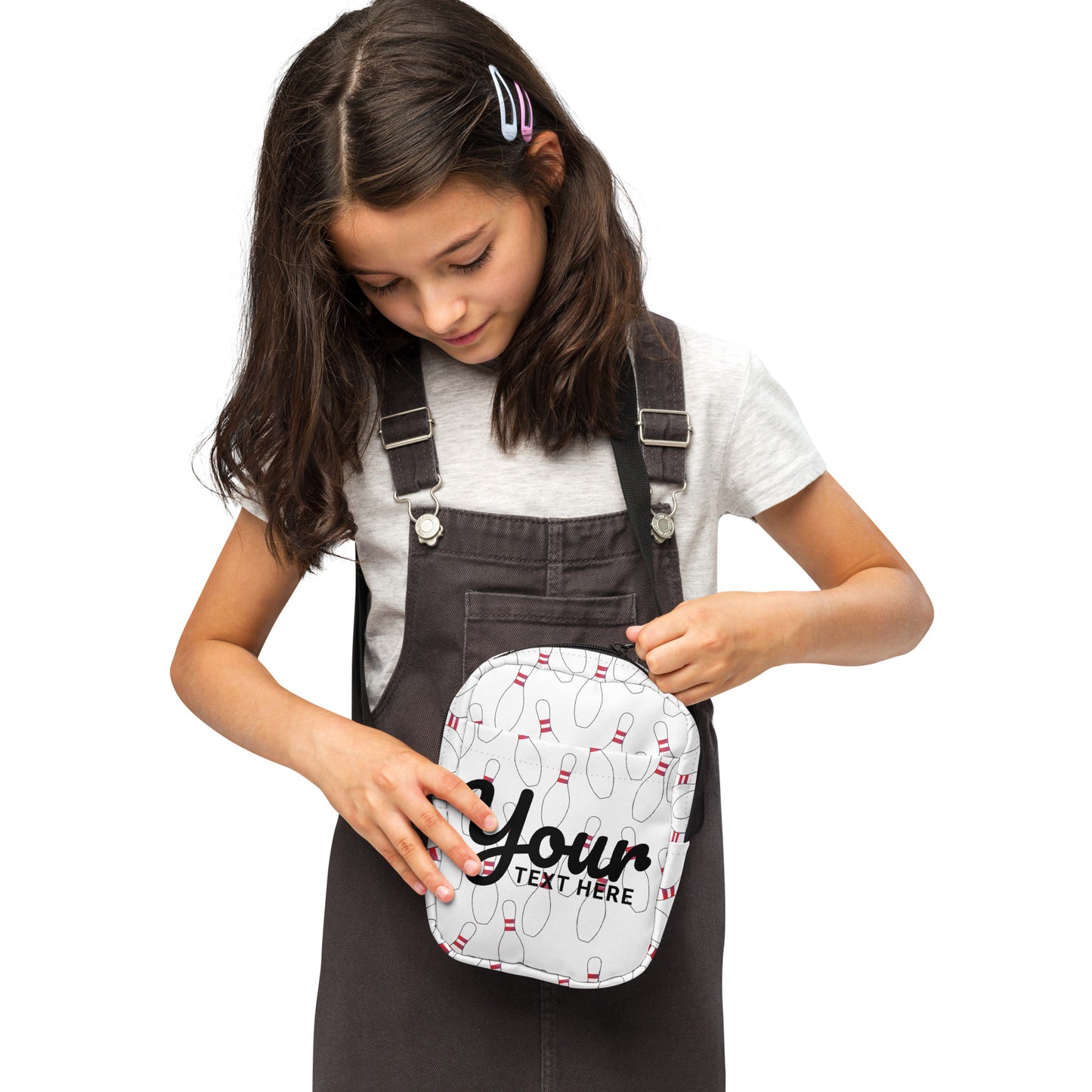 Bowling pin Utility crossbody bag personalized
