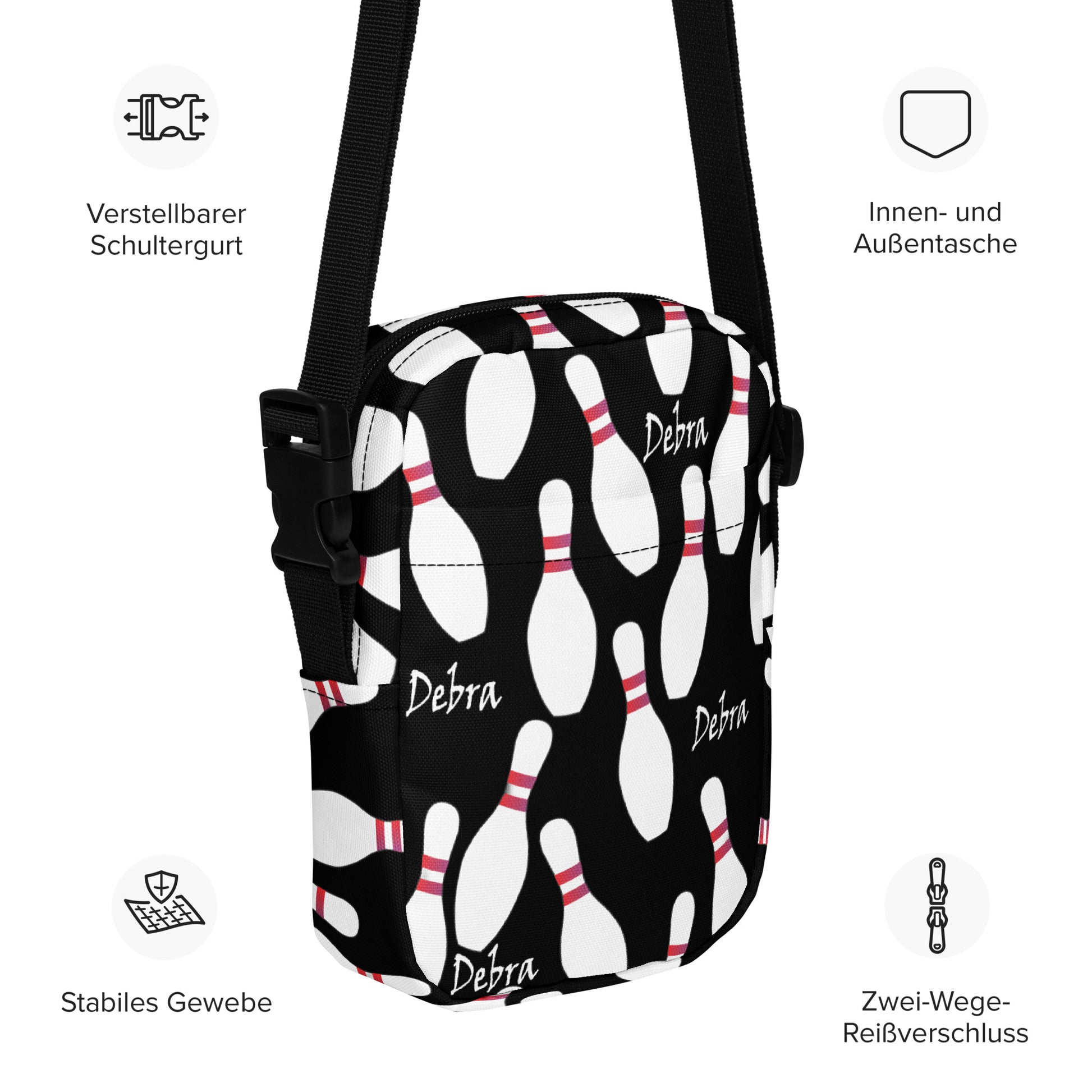 Bowling Pin Utility Crossbody Personalized Bag