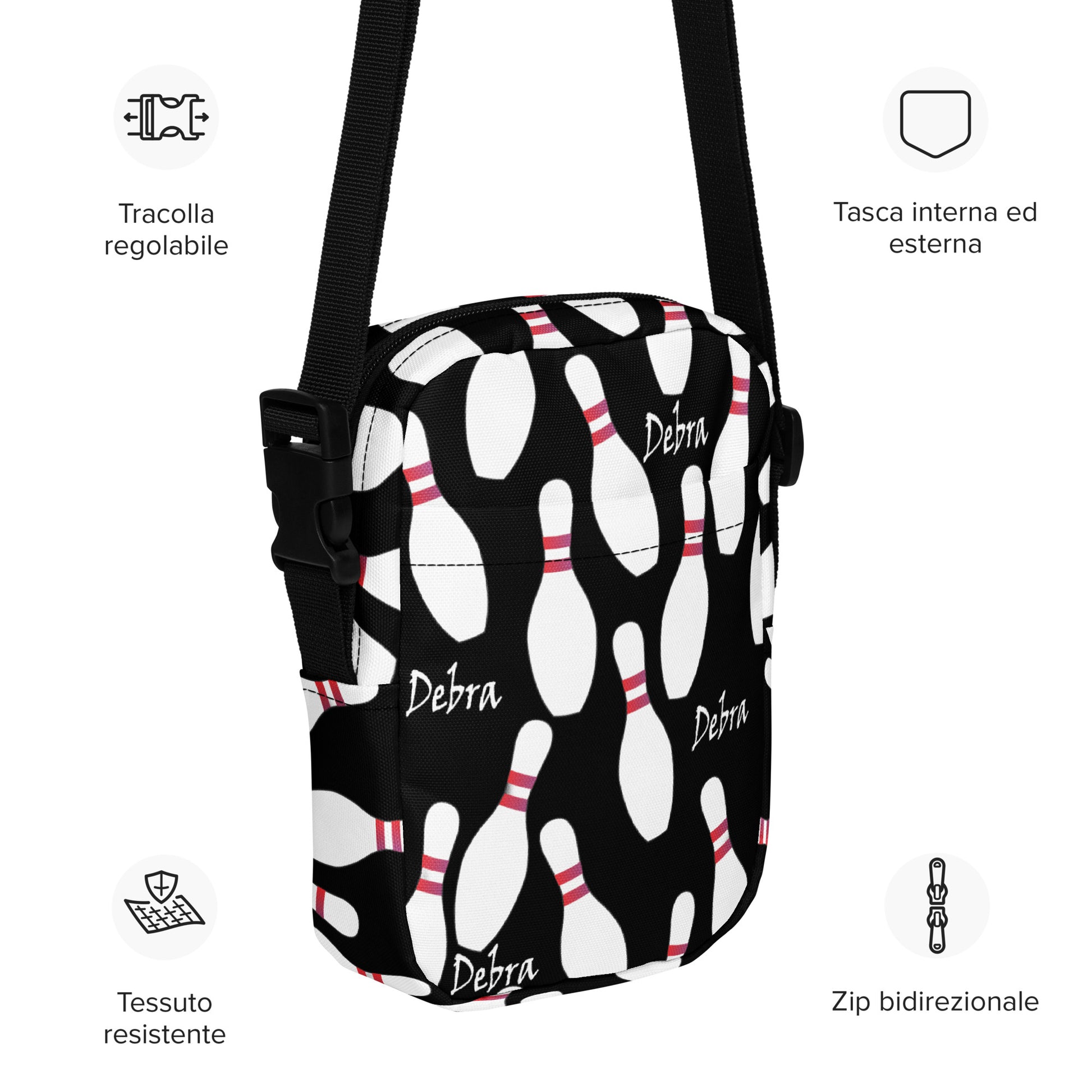Bowling Pin Utility Crossbody Personalized Bag