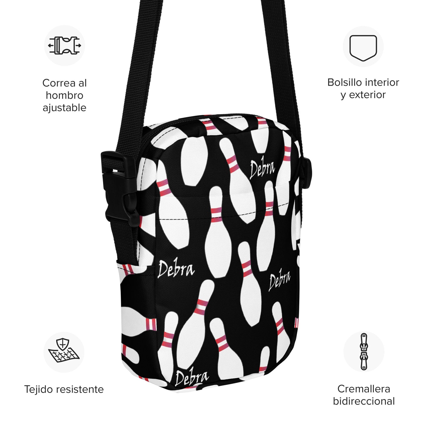 Bowling Pin Utility Crossbody Personalized Bag