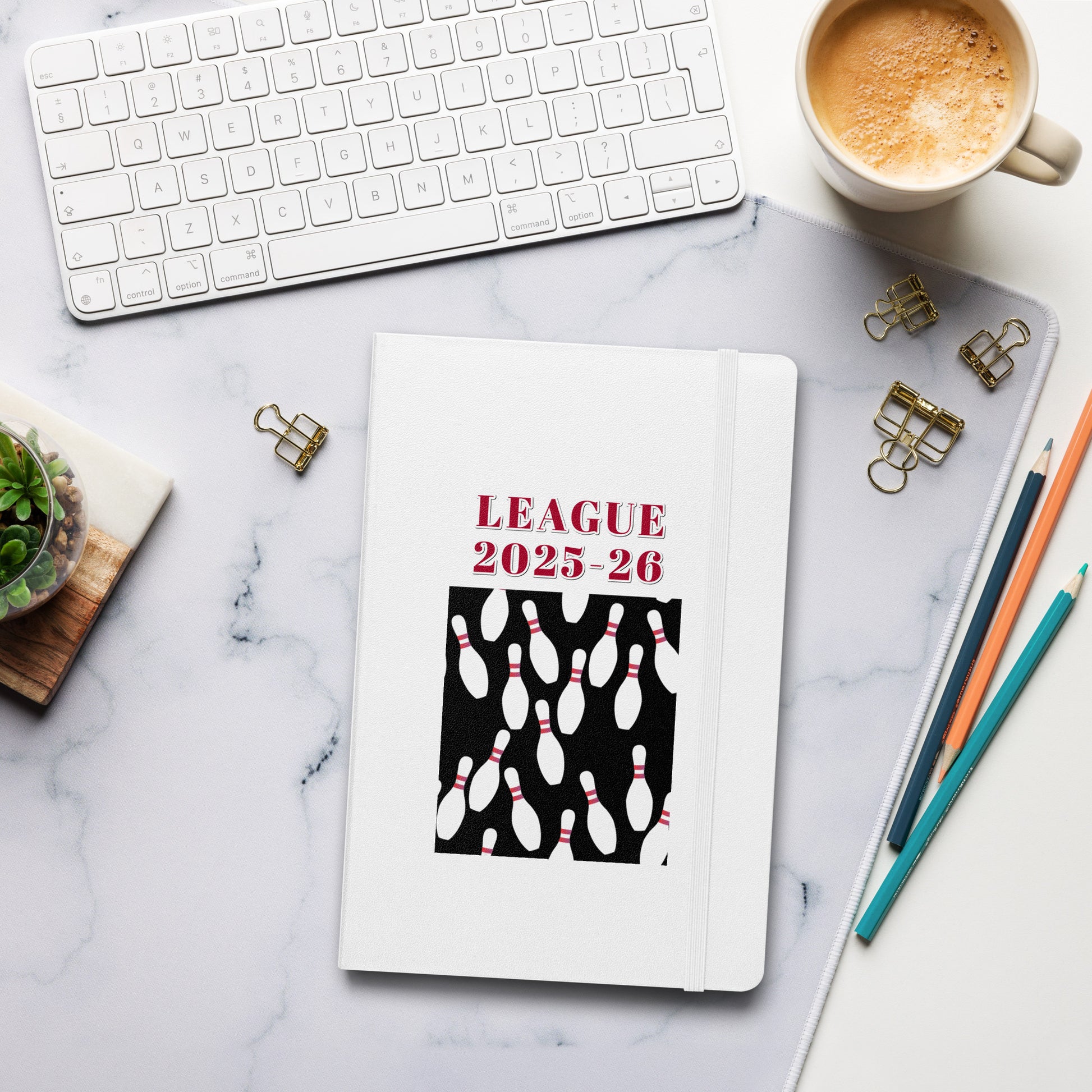 Bowling Pin Hardcover Bound Notebook