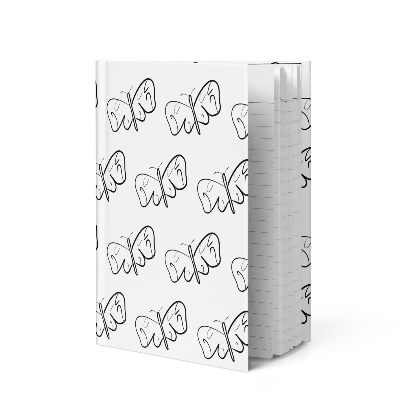 Black and White Abstract Butterfly Hardcover journal matte Default Title