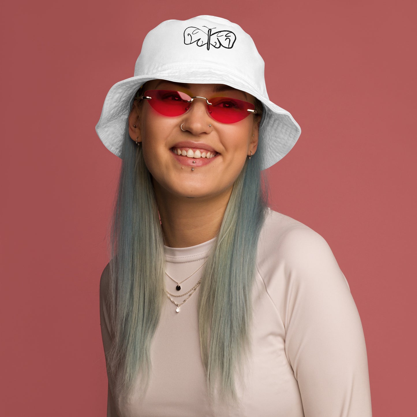 Black and White Abstract Butterfly Organic bucket hat Default Title