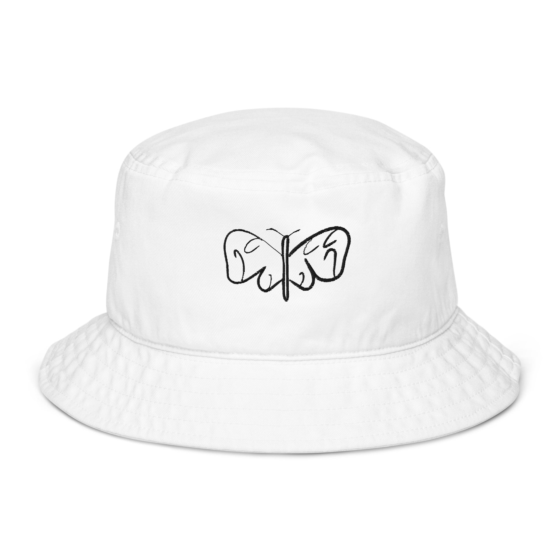 Black and White Abstract Butterfly Organic bucket hat