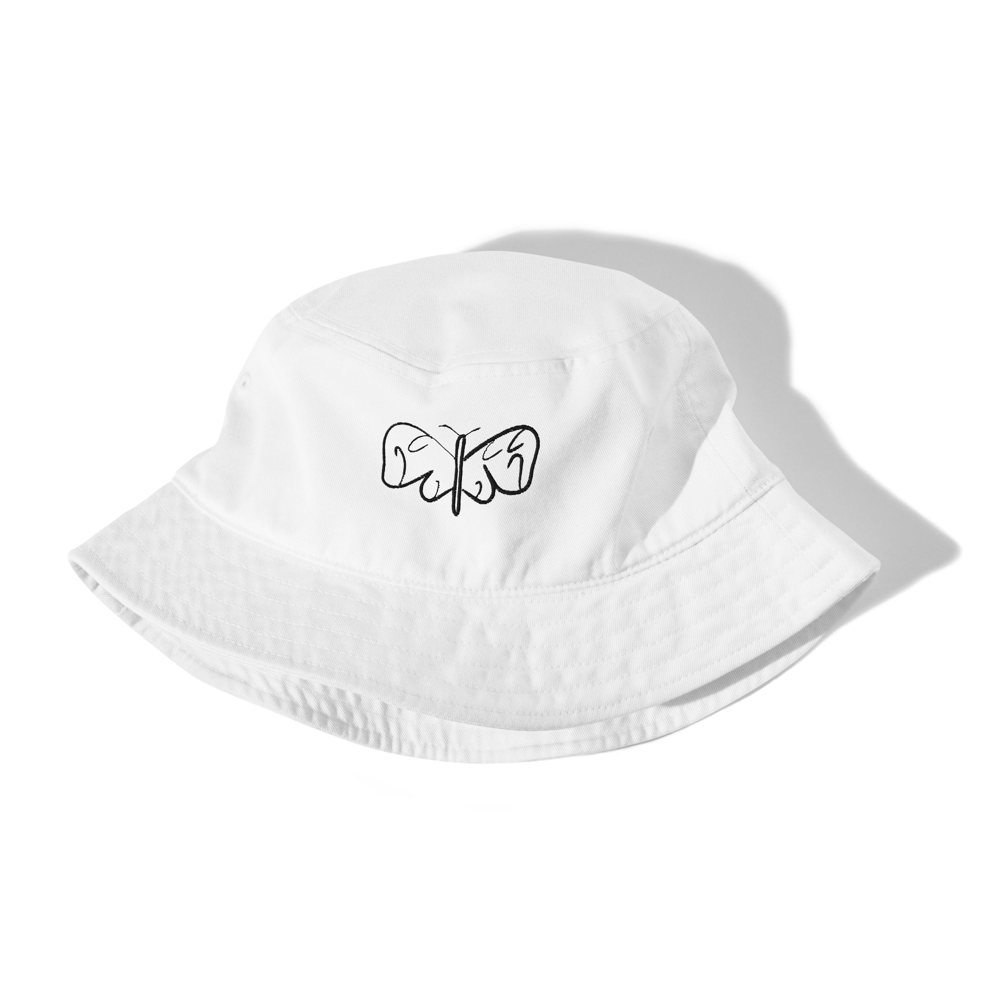 Black and White Abstract Butterfly Organic bucket hat