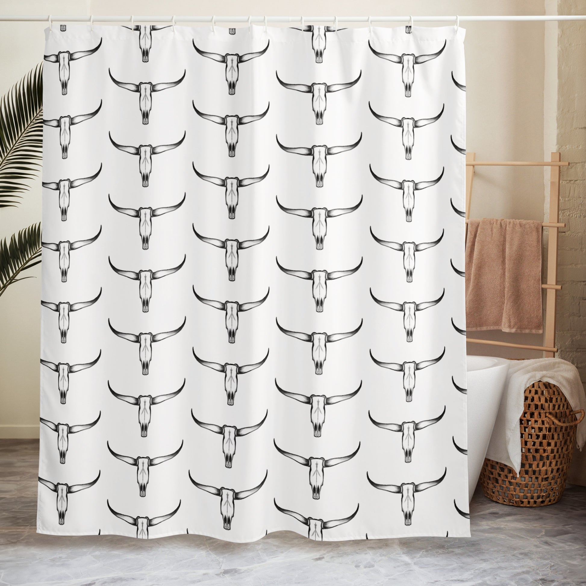 Texas Longhorn Skull Shower curtain Default Title