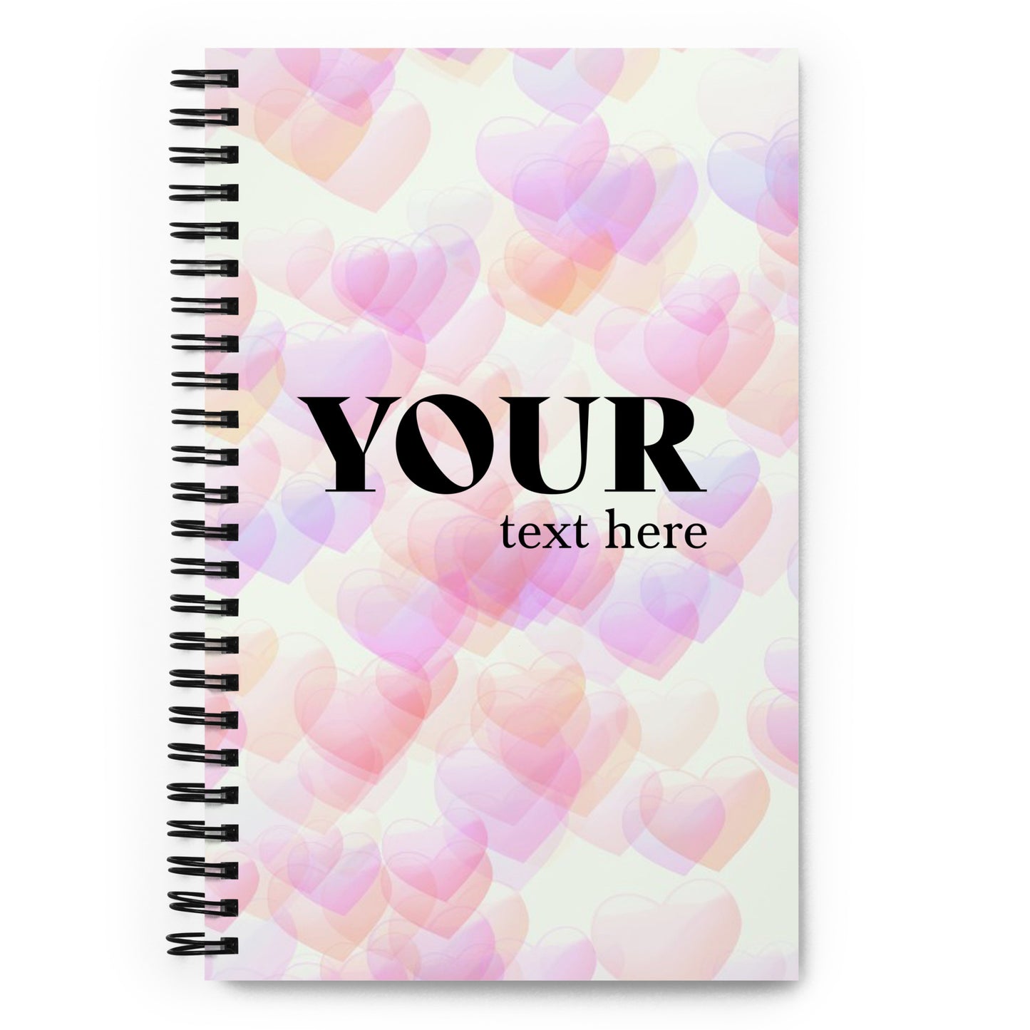 Pink Purple Hearts Spiral Dotted Line Notebook