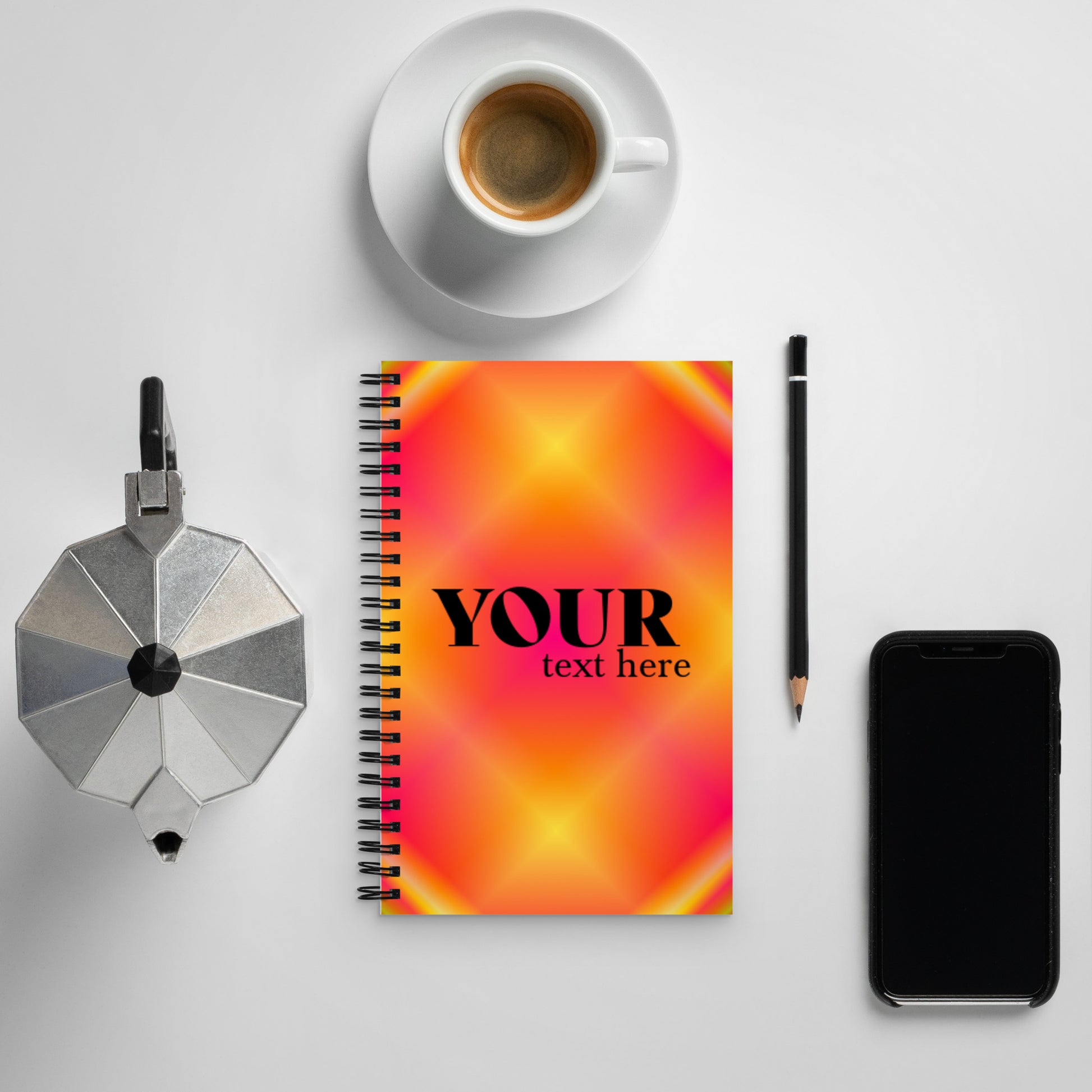 Orange Spiral Dotted Line Notebook