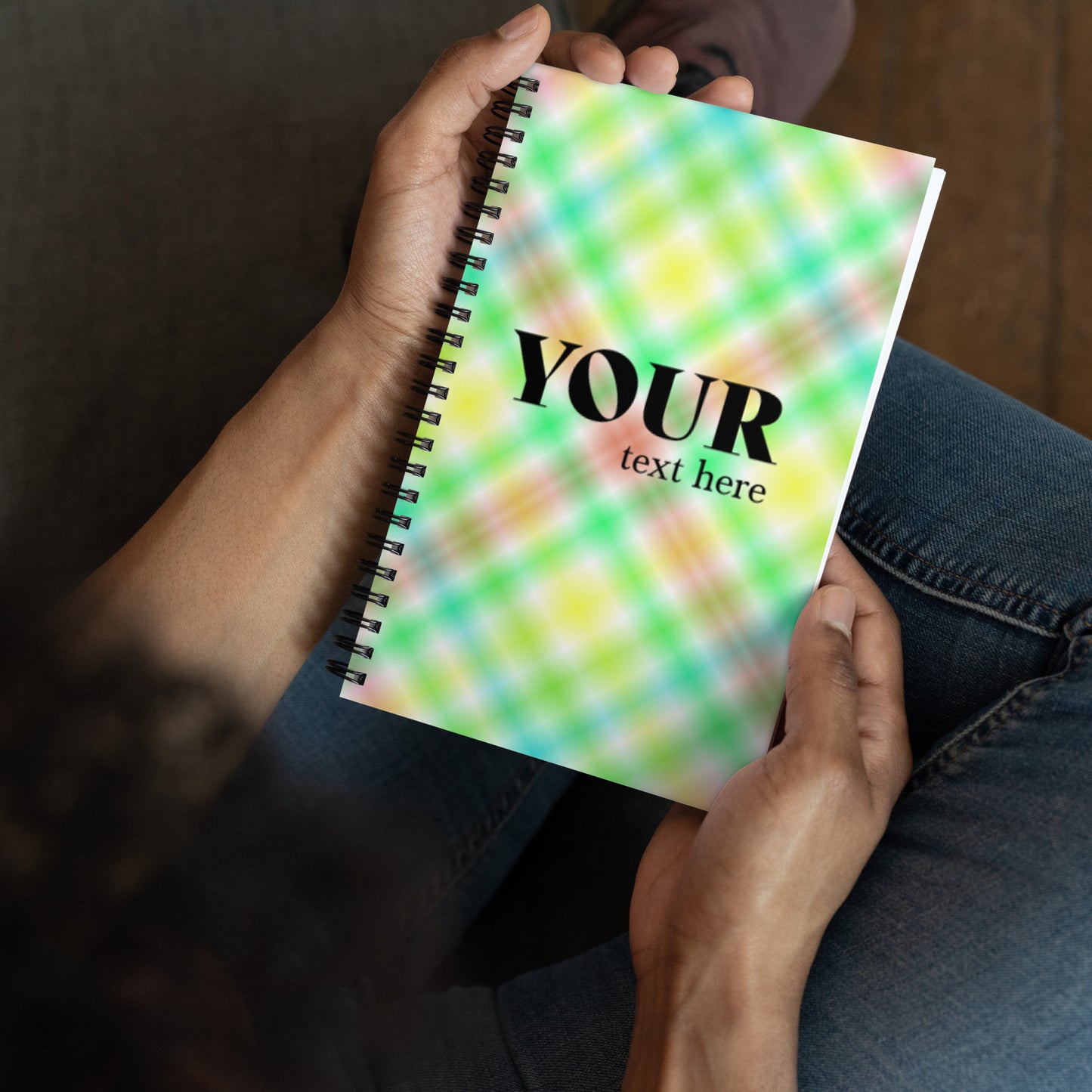 Green Orange Blue Yellow Spiral Dotted Line Notebook