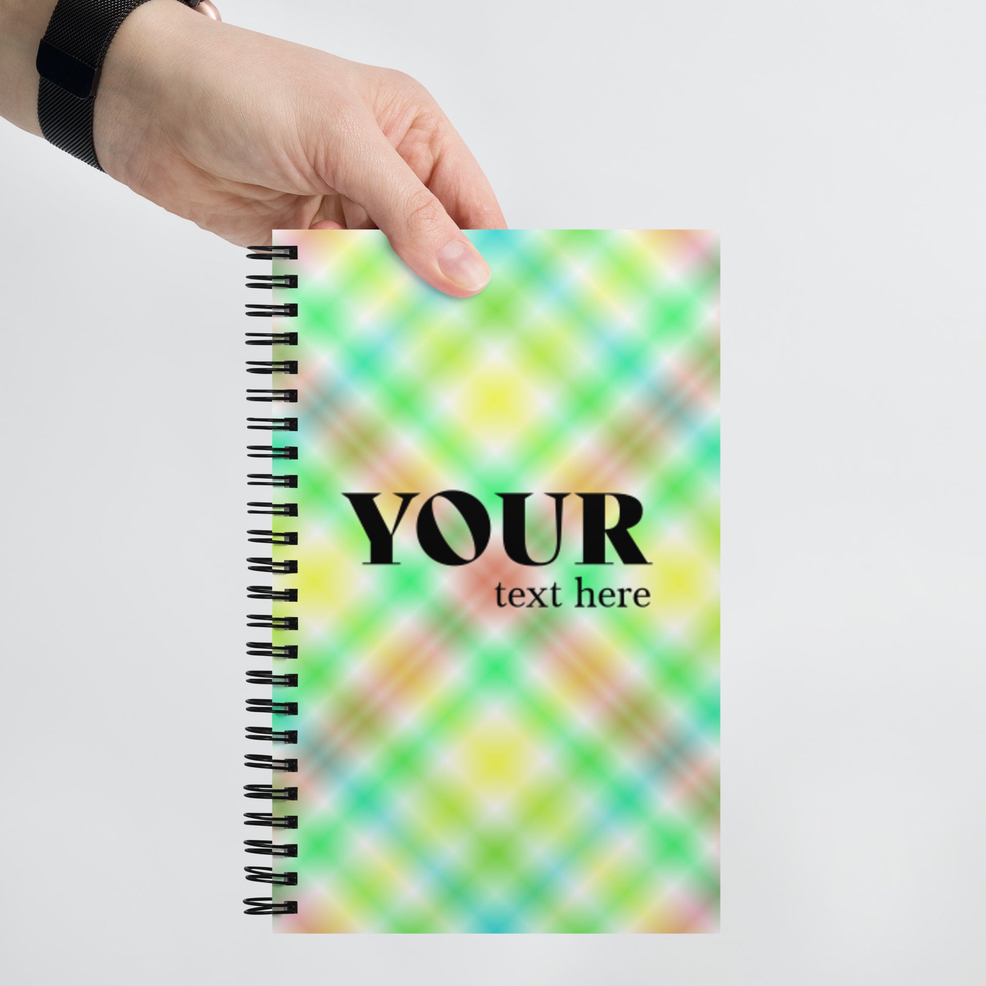 Green Orange Blue Yellow Spiral Dotted Line Notebook