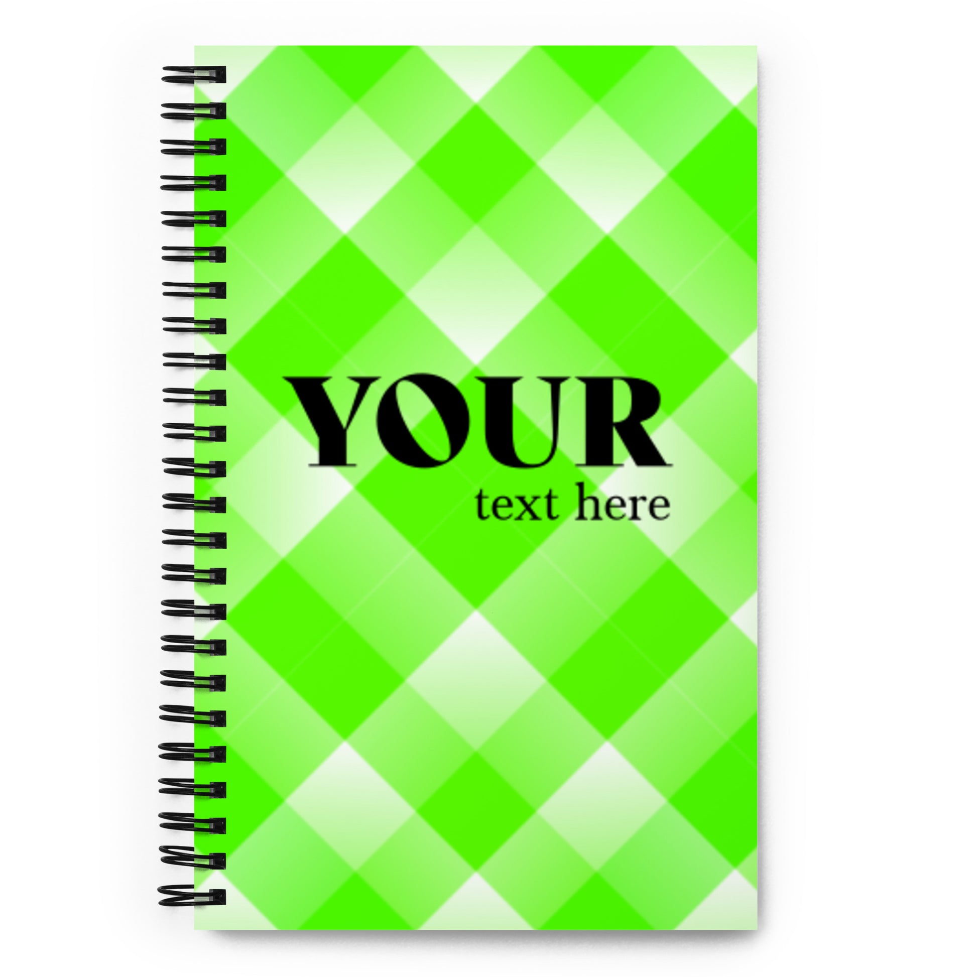 Green Plaid Spiral Dotted Line Notebook