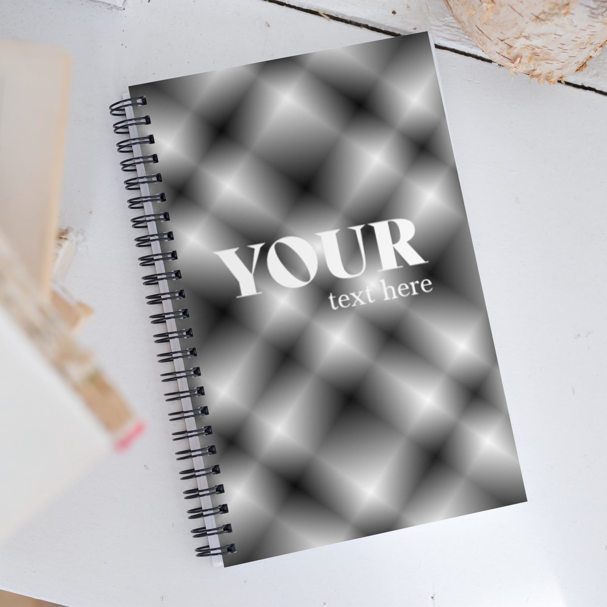 Black Plaid Spiral Dotted Line Notebook Default Title