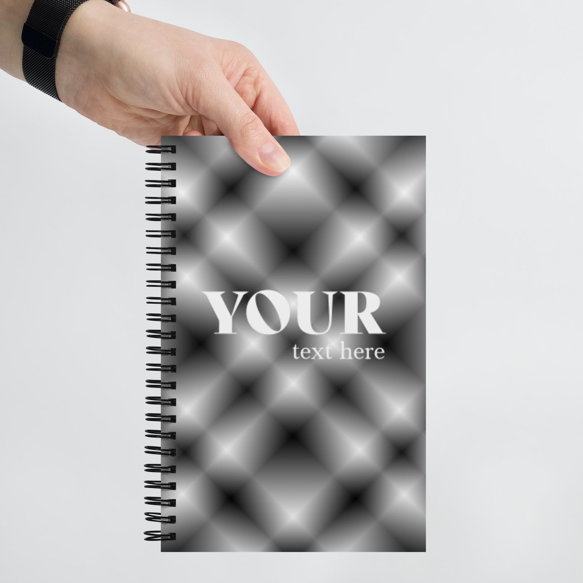 Black Plaid Spiral Dotted Line Notebook