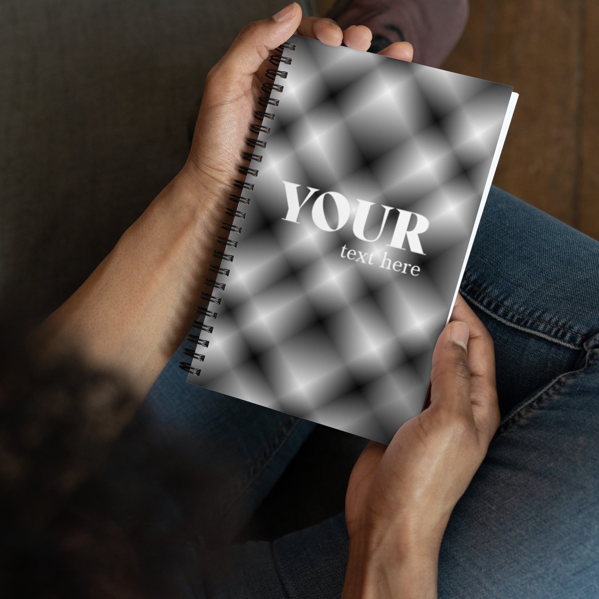 Black Plaid Spiral Dotted Line Notebook