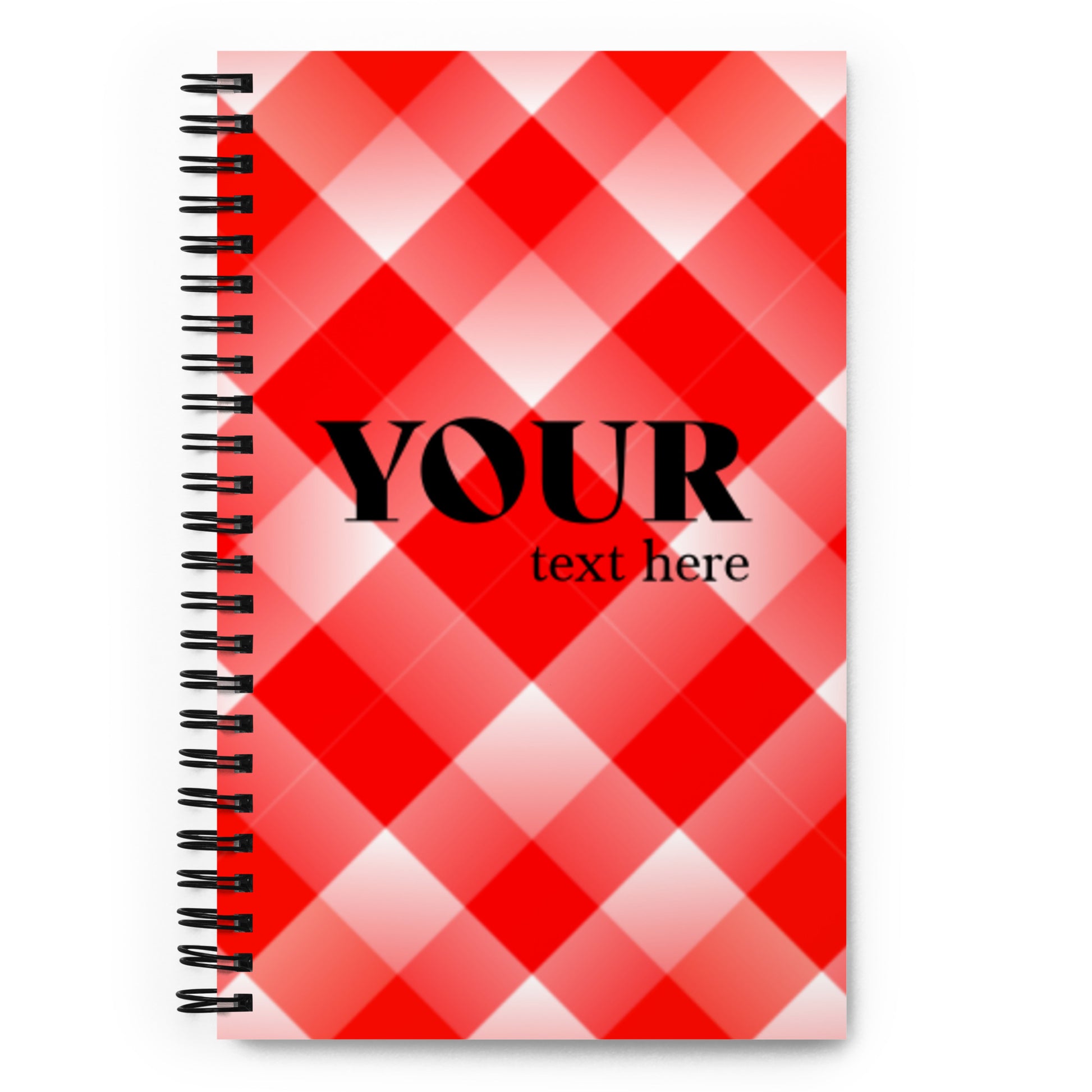 Red Plaid Spiral Dotted Line Notebook