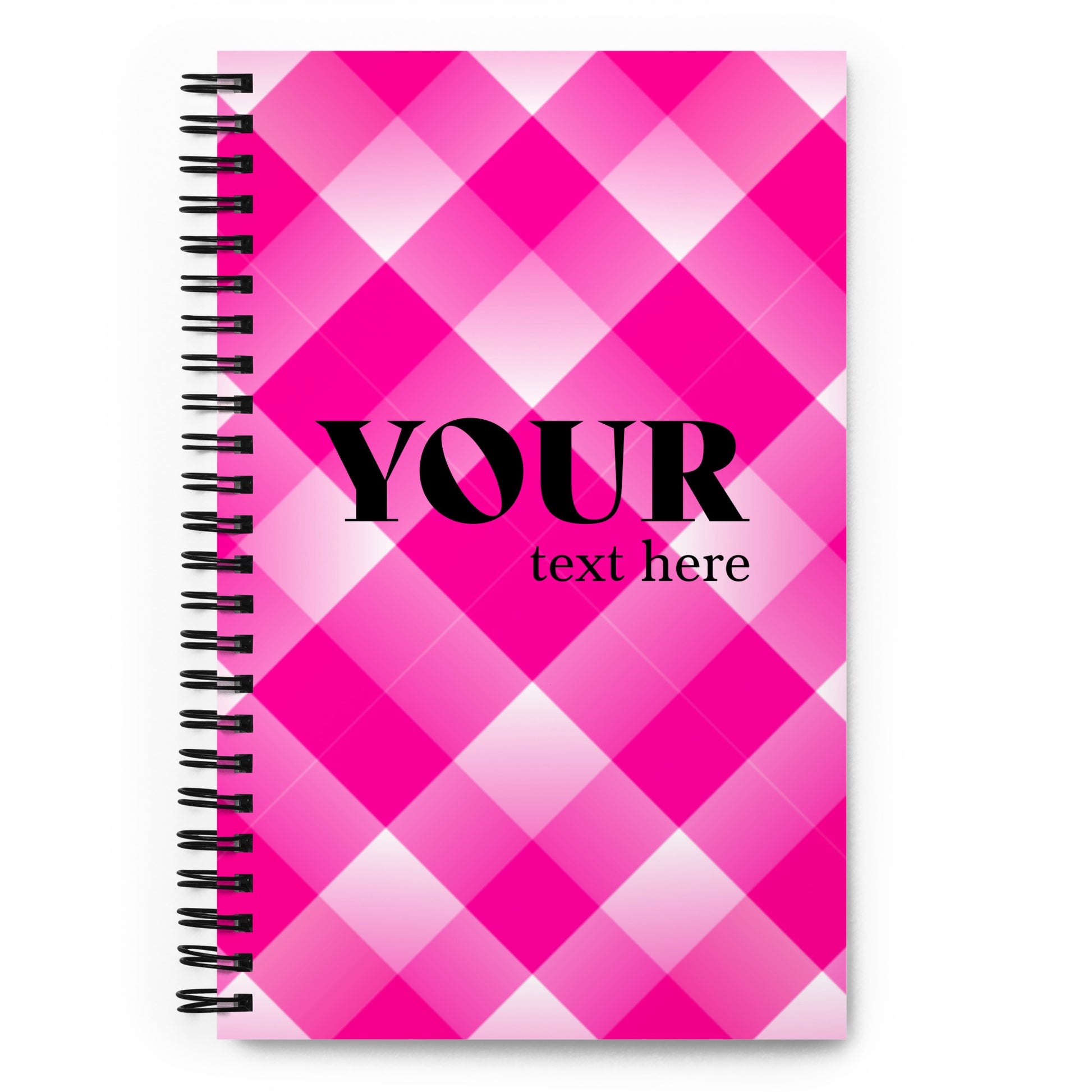 Pink Plaid Spiral Dotted Line Notebook