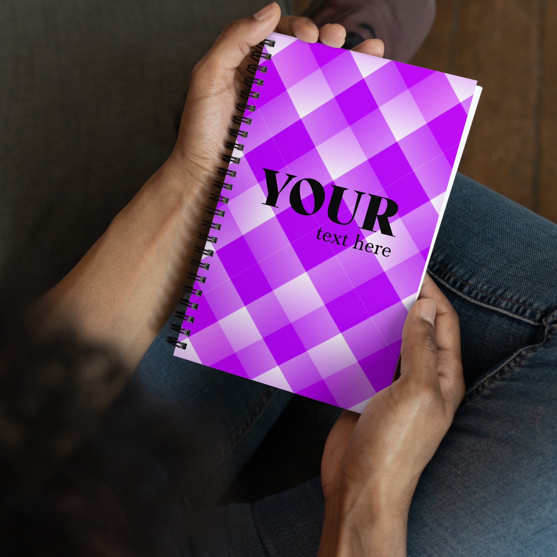 Purple Plaid Spiral Dotted Line Notebook