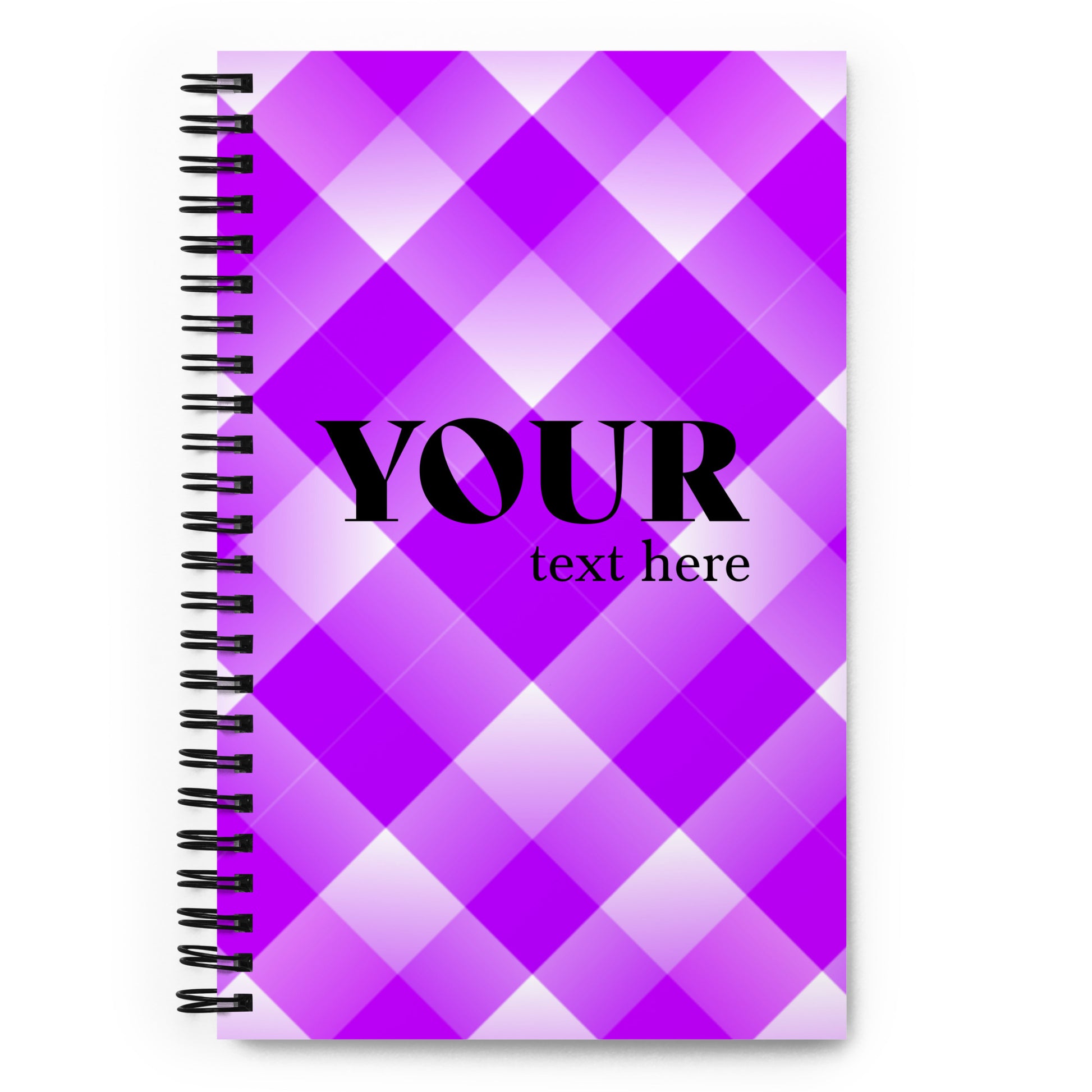 Purple Plaid Spiral Dotted Line Notebook