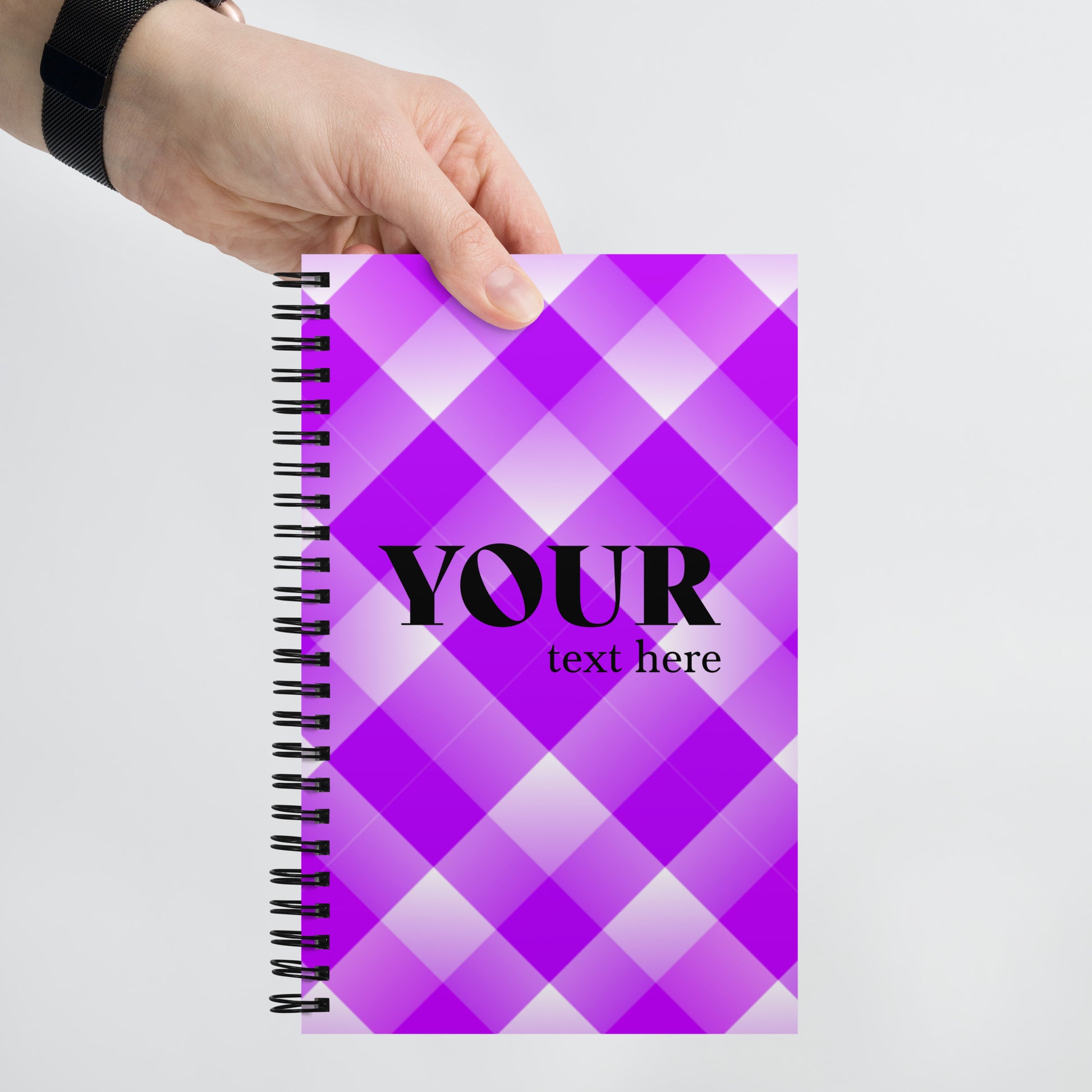 Purple Plaid Spiral Dotted Line Notebook