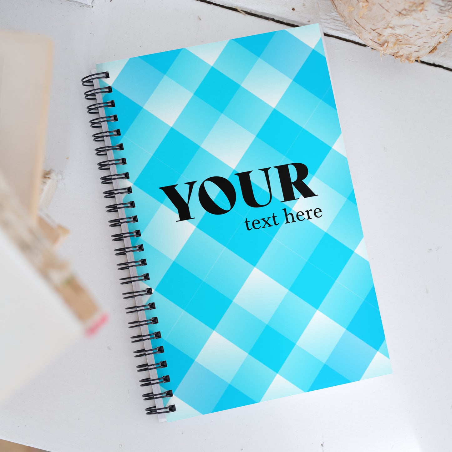 Blue Plaid Spiral Dotted Line Notebook Default Title