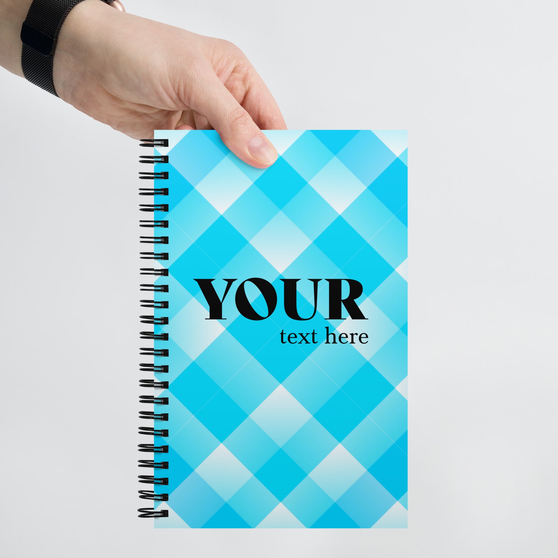 Blue Plaid Spiral Dotted Line Notebook