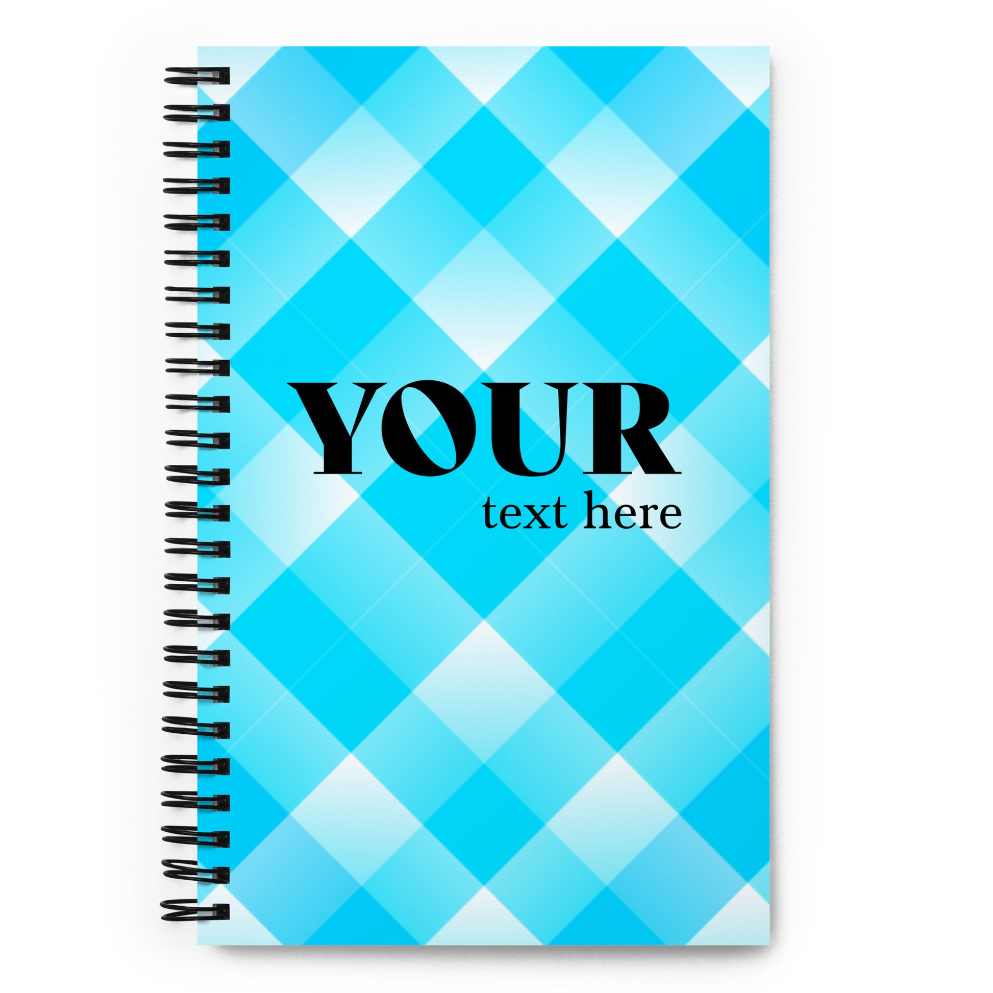 Blue Plaid Spiral Dotted Line Notebook