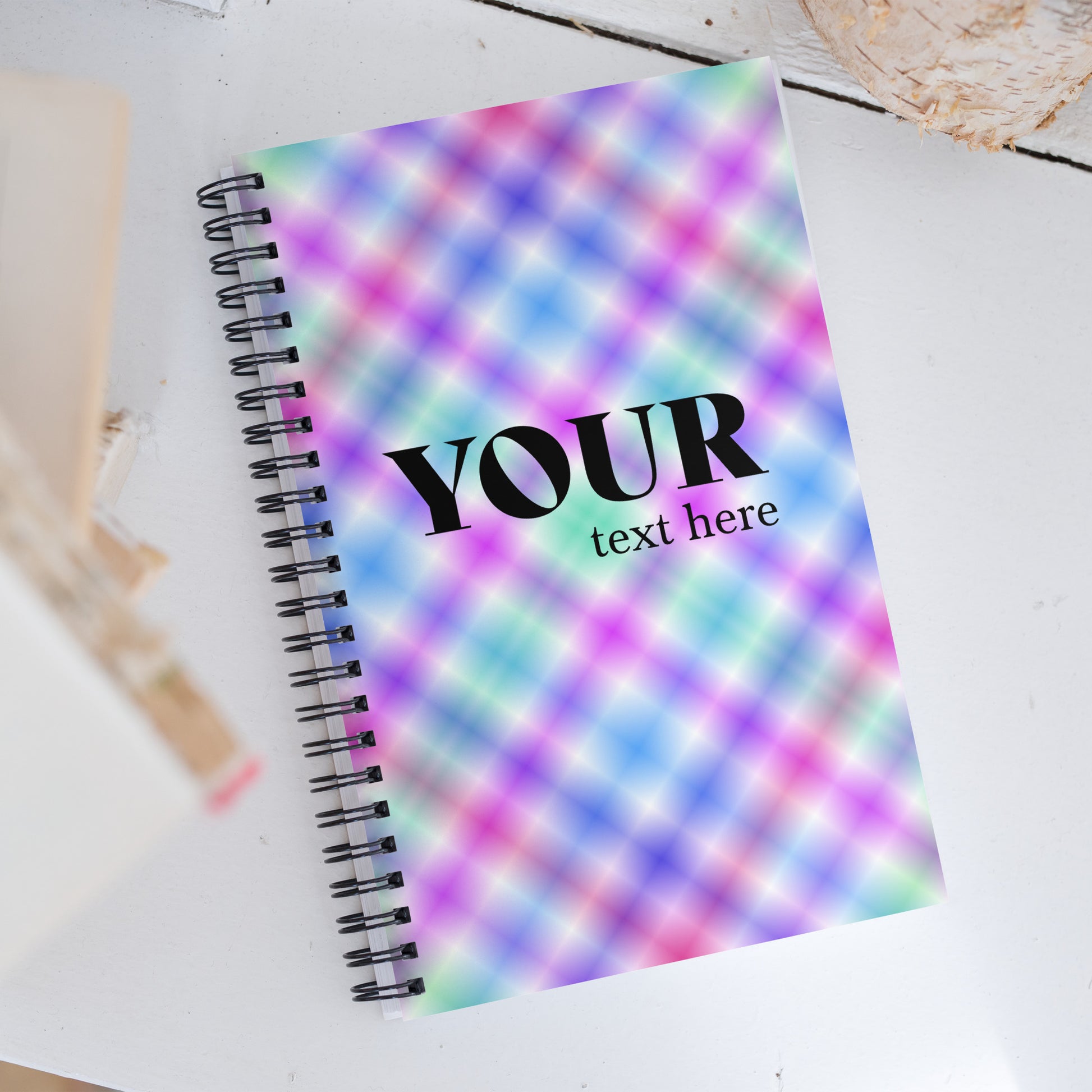 Pink Blue Purple Cyan Spiral Dotted Line Notebook Default Title