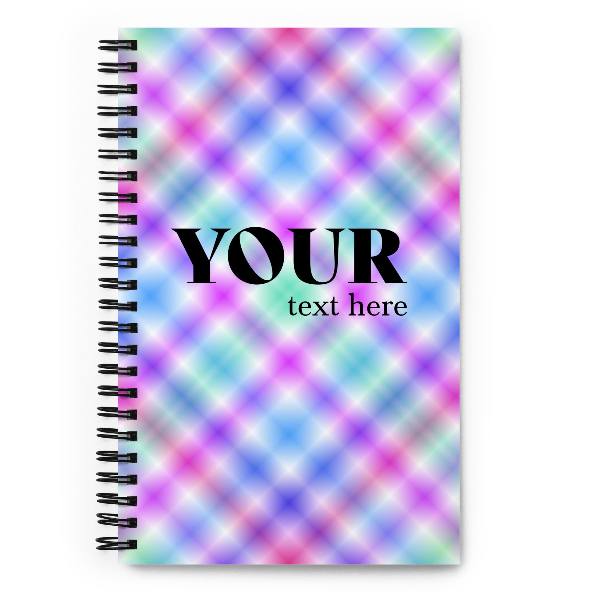 Pink Blue Purple Cyan Spiral Dotted Line Notebook
